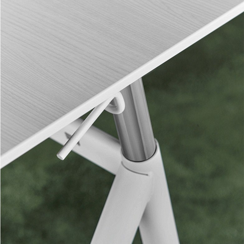 Höj- och sänkbart skrivbord Stand Up krom/vit gasfjäder bordsskiva 96×60 cm höjd 75-119 cm White ash