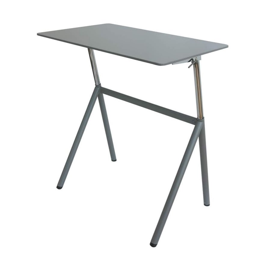 Höj- och sänkbart skrivbord Stand Up krom/grå gasfjäder bordsskiva 96×60 cm höjd 75-119 cm Grå