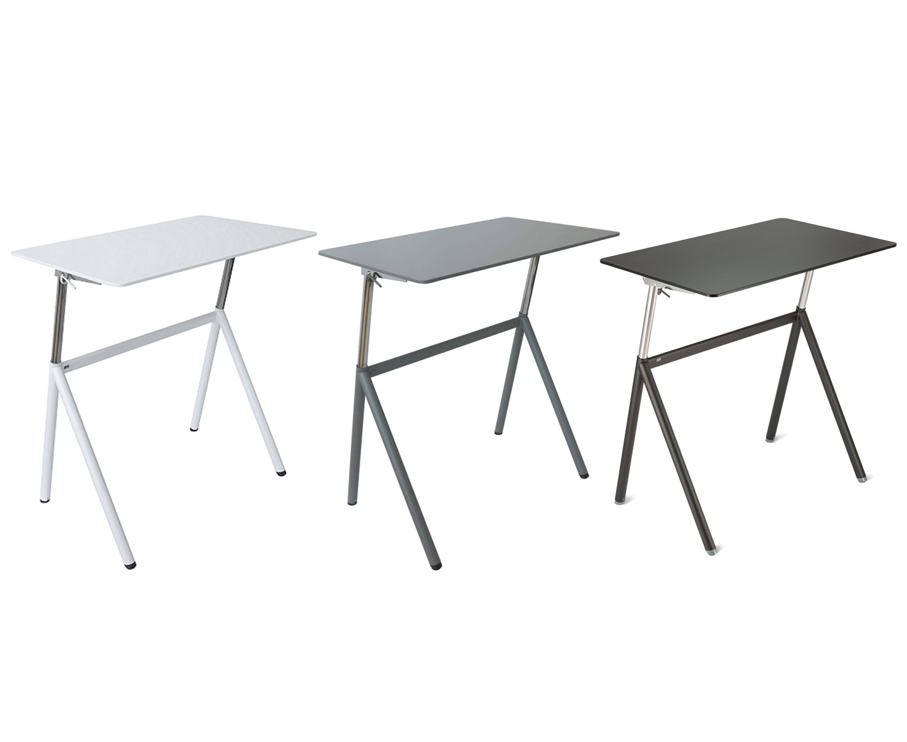 Hev- og senkbart skrivebord, bordplate 70x60 cm, gassfjær, 75-119 cm