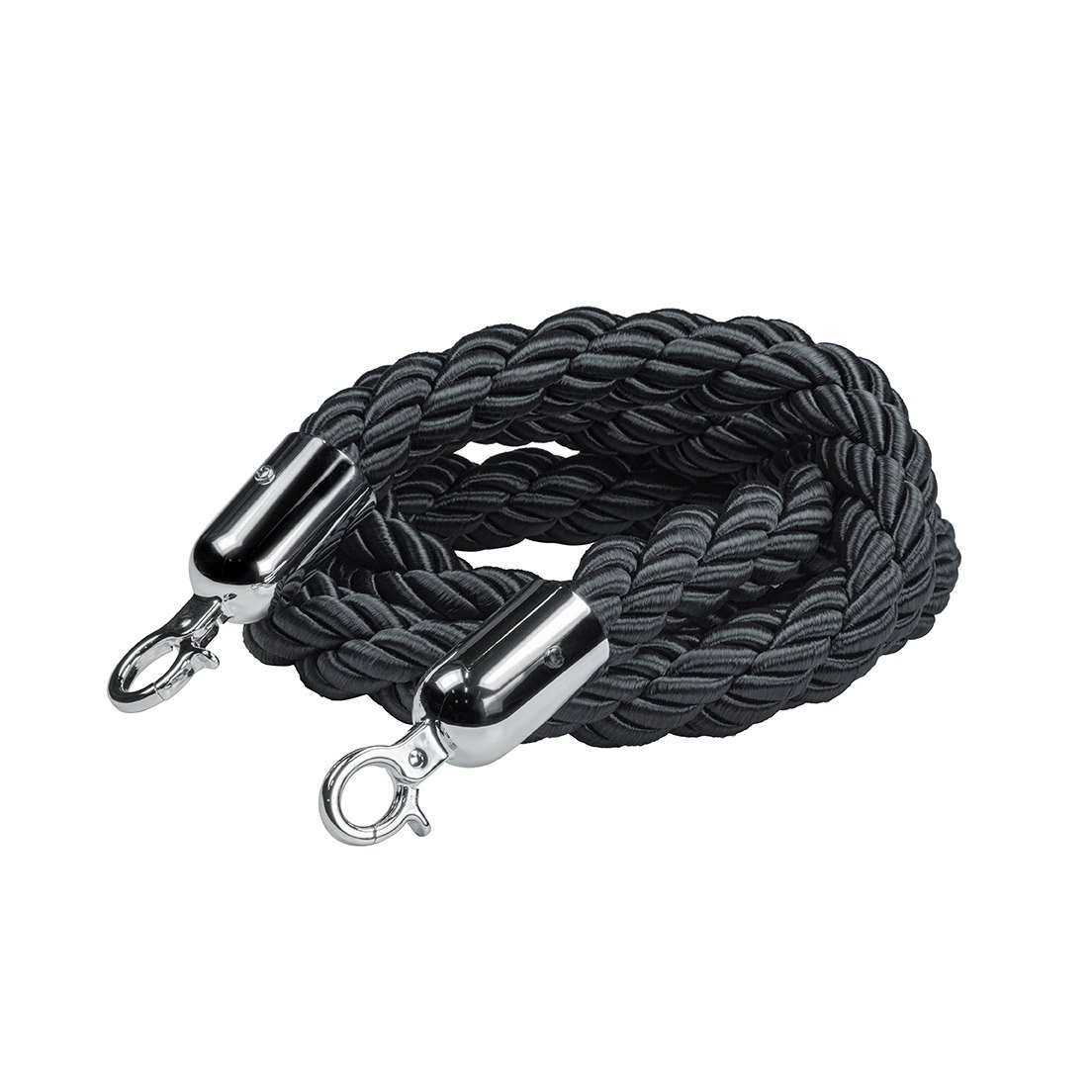 Flätat svart rep till köstolpar svart linne 150 cm