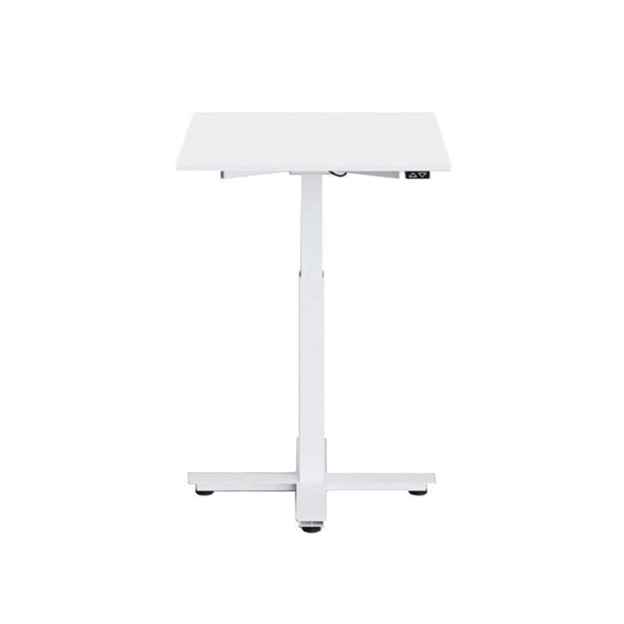 Höj och sänkbart elskrivbord, en pelare, vitt stativ, vit bordsskiva 80x60cm