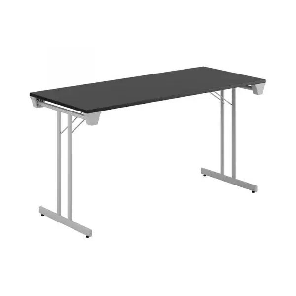 Dinner Style, silvergrått stativ, svart bordsskiva 180x70cm