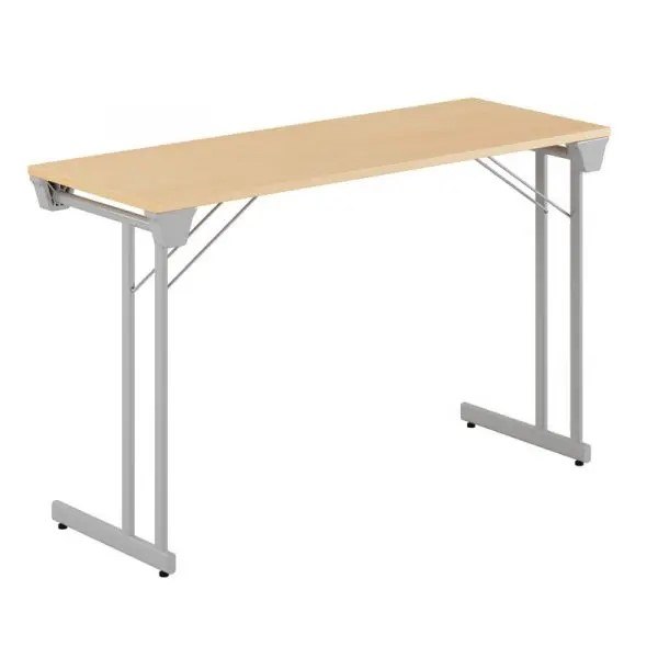 Kongress Style, silvergrått stativ, bok bordsskiva 120x60cm