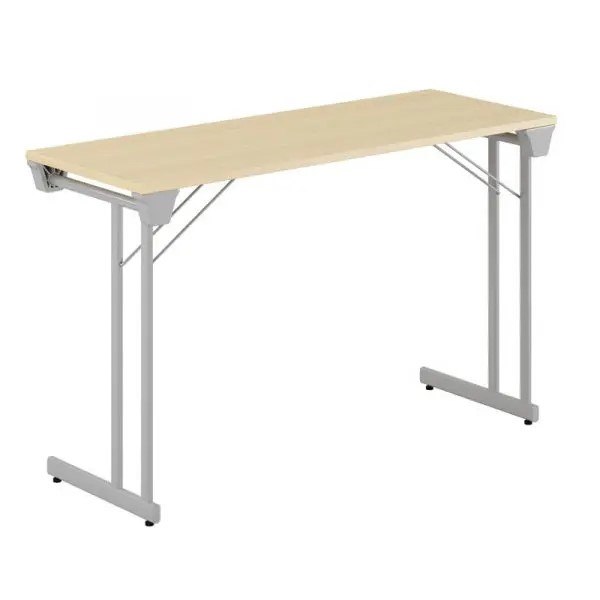 Kongress Style, silvergrått stativ, björk bordsskiva 120x60cm