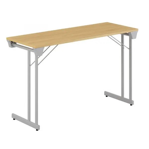 Kongress Style, silvergrått stativ, ek bordsskiva 120x45cm