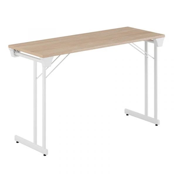 Kongress Style vitt stativ urban oak bordsskiva 120x45cm