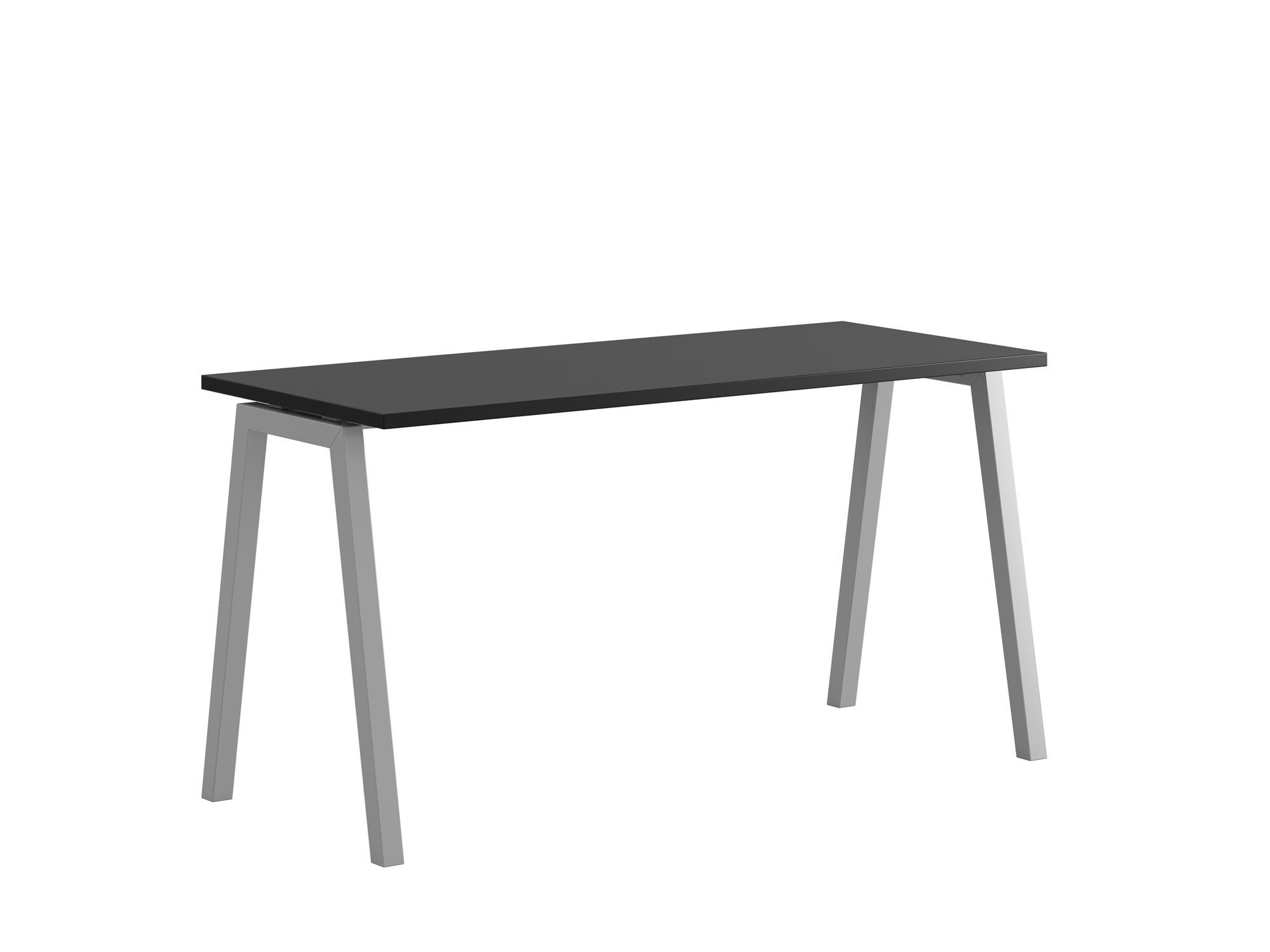 Bord med A-stativ, Luna A, grått stativ, svart bordsskiva 180x70cm