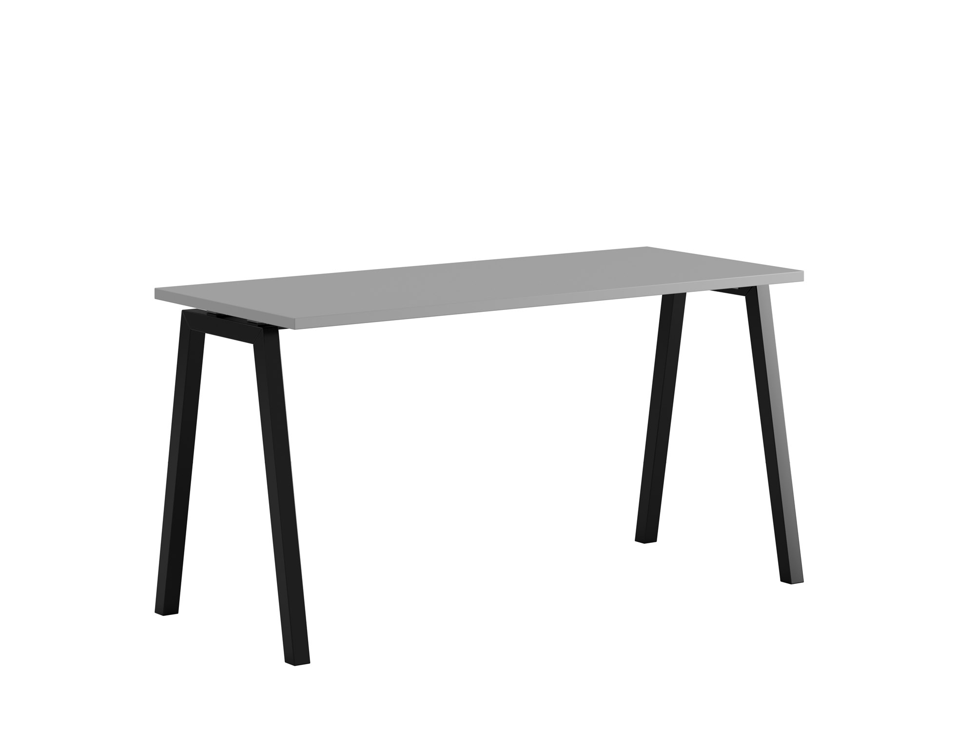 Bord med A-stativ, Luna A, svart stativ, grå bordsskiva 140x70cm