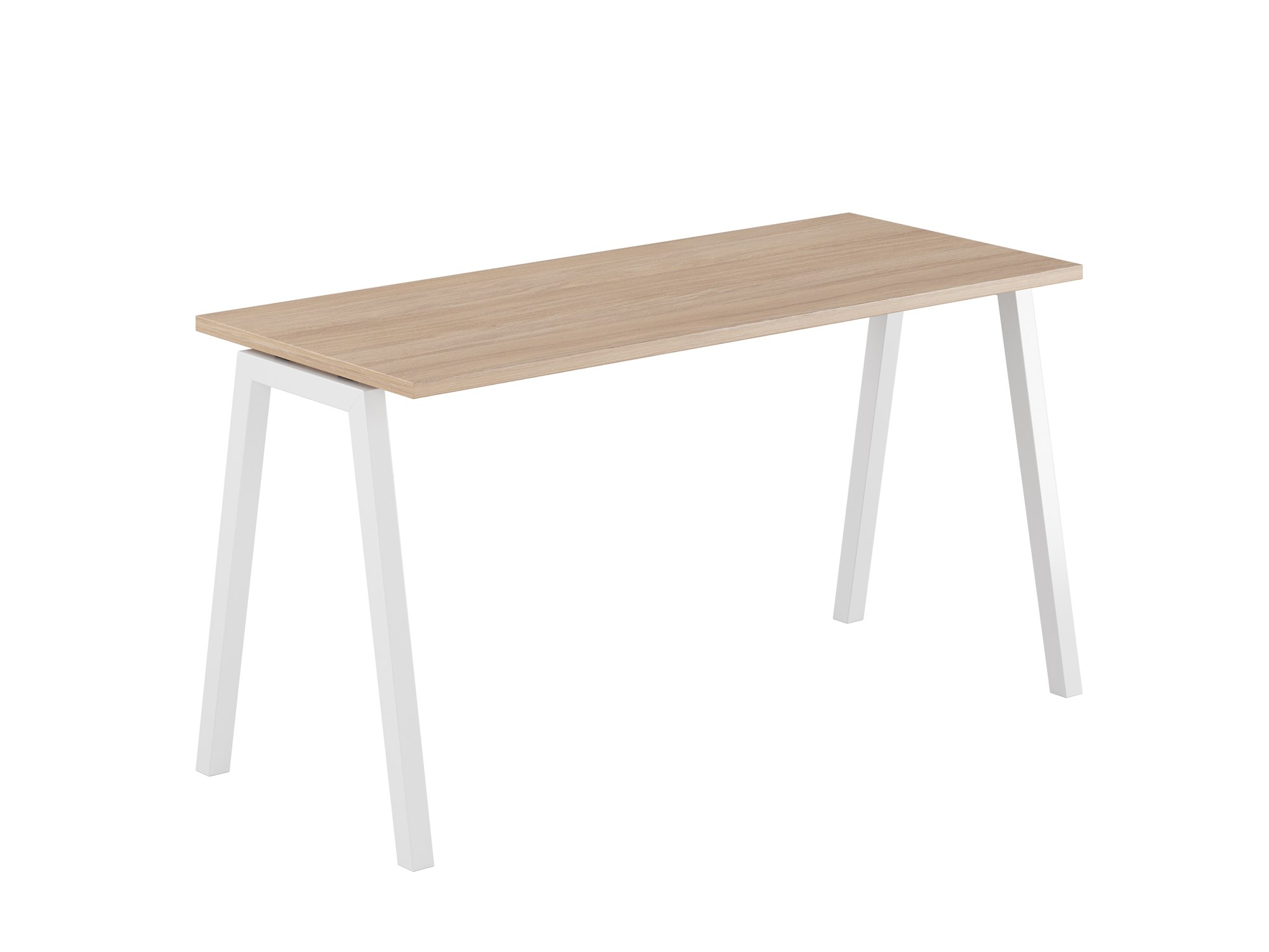 Bord med A-stativ, Luna A, vitt stativ, urban oak bordsskiva 160x80cm