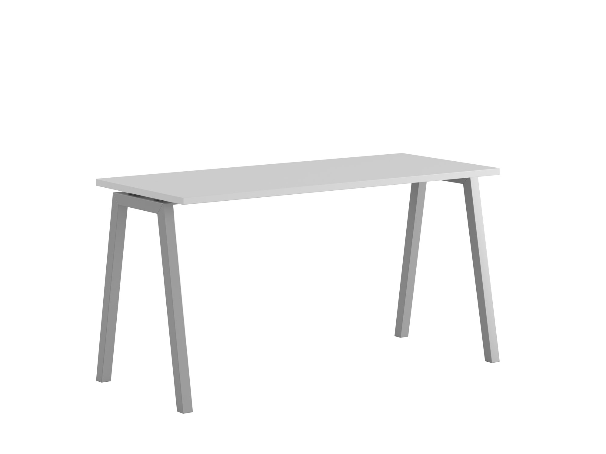 Bord med A-stativ, Luna A, grått stativ, vit bordsskiva 160x70cm