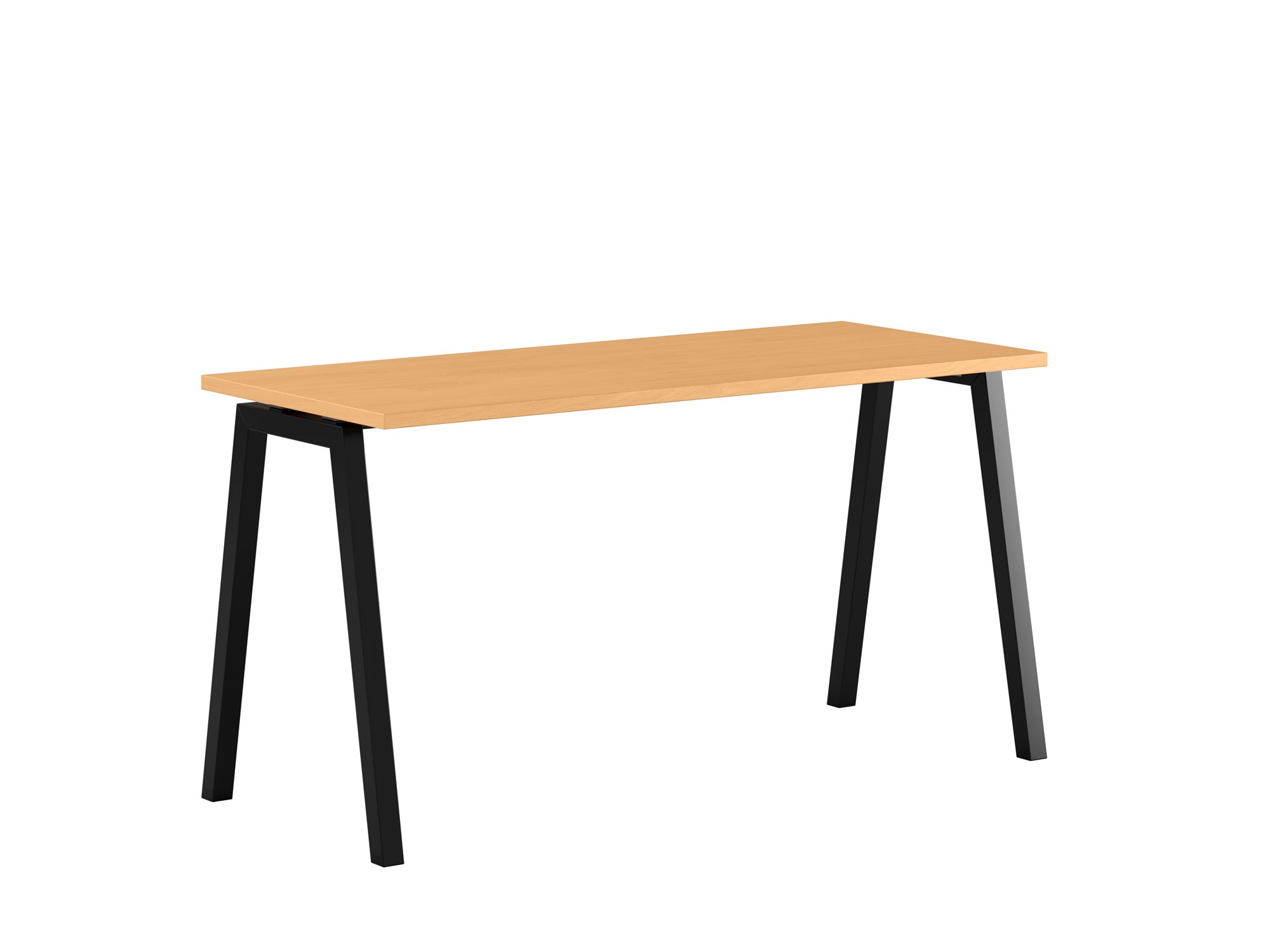 Bord med A-stativ, Luna A, svart stativ, bok bordsskiva 160x70cm
