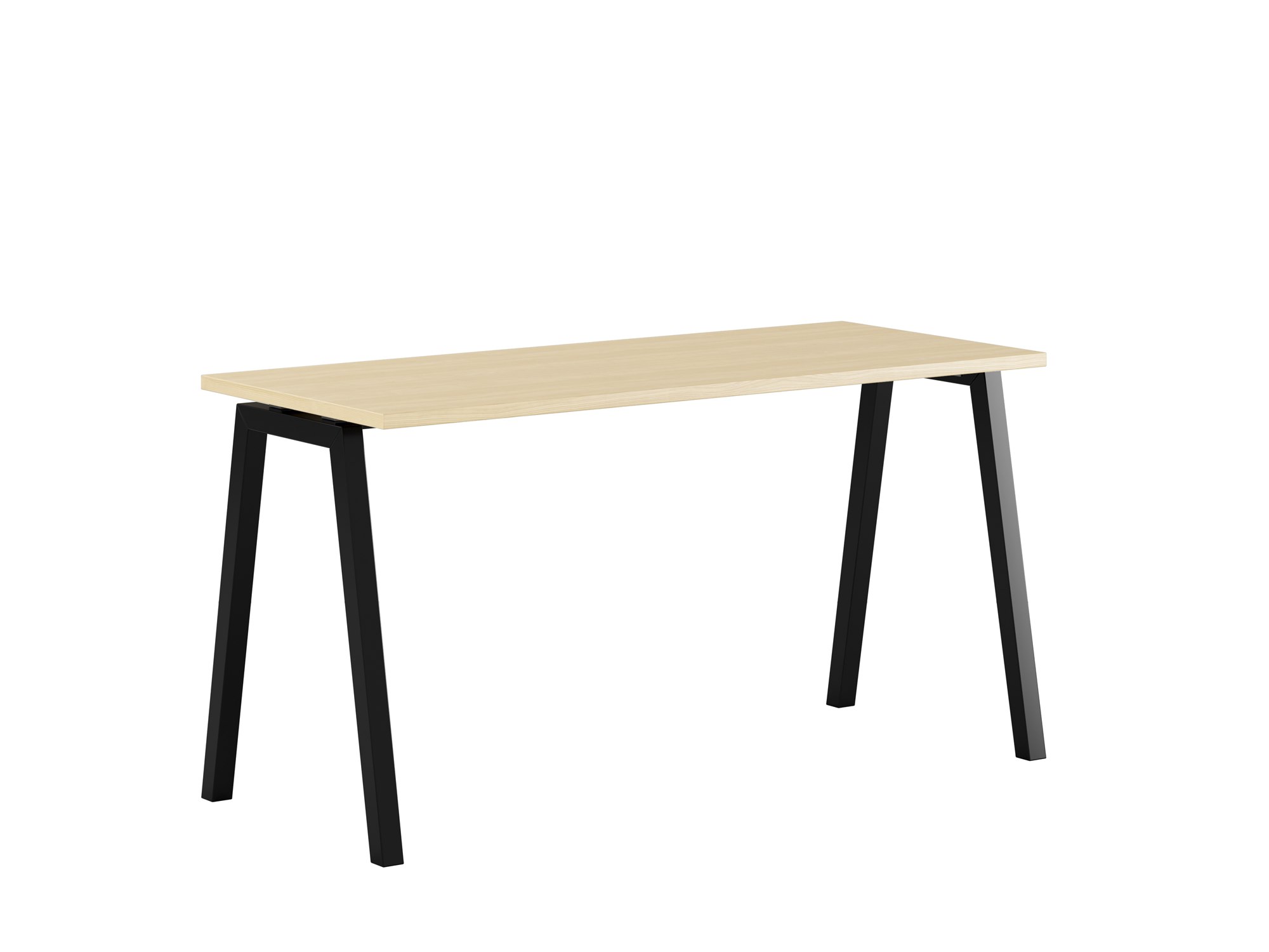 Bord med A-stativ, Luna A, svart stativ, björk bordsskiva 140x70cm