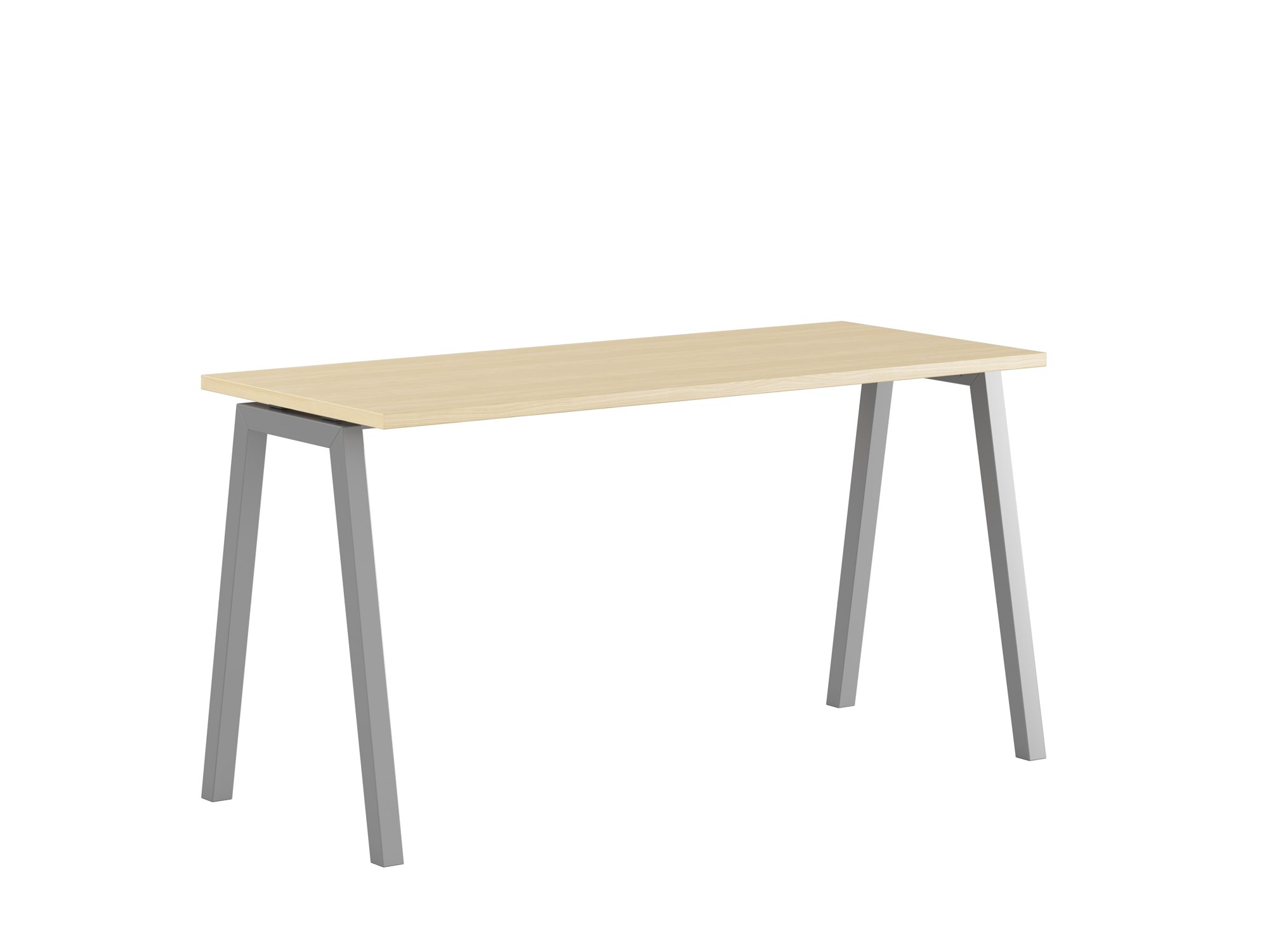 Bord med A-stativ, Luna A, grått stativ, bok bordsskiva 140x80cm