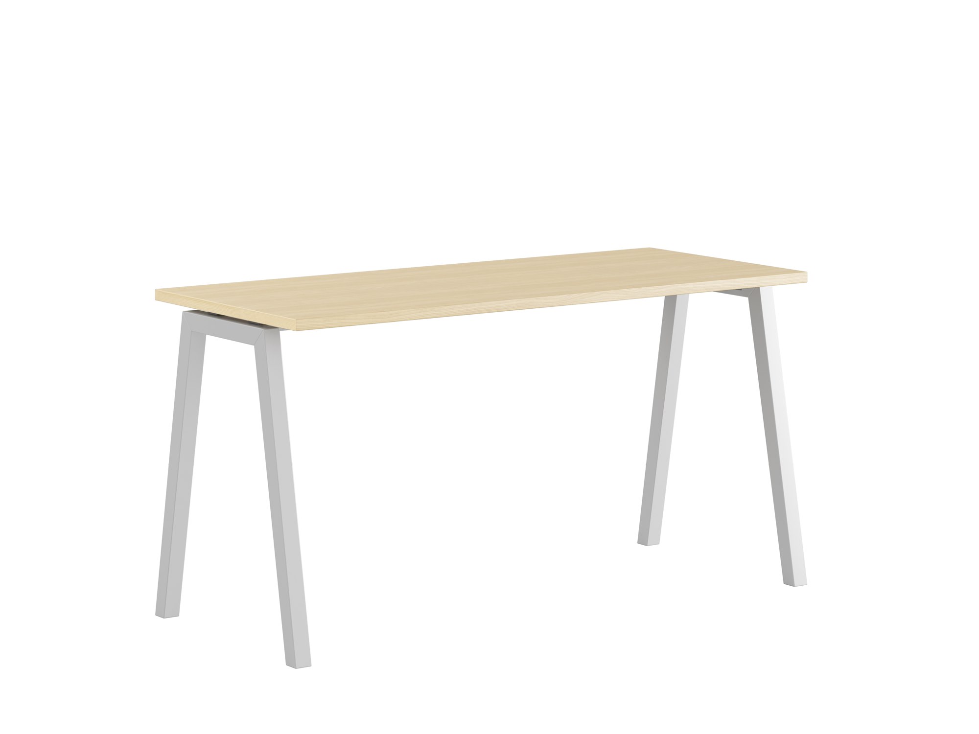 Bord med A-stativ, Luna A, vitt stativ, björk bordsskiva 120x80cm