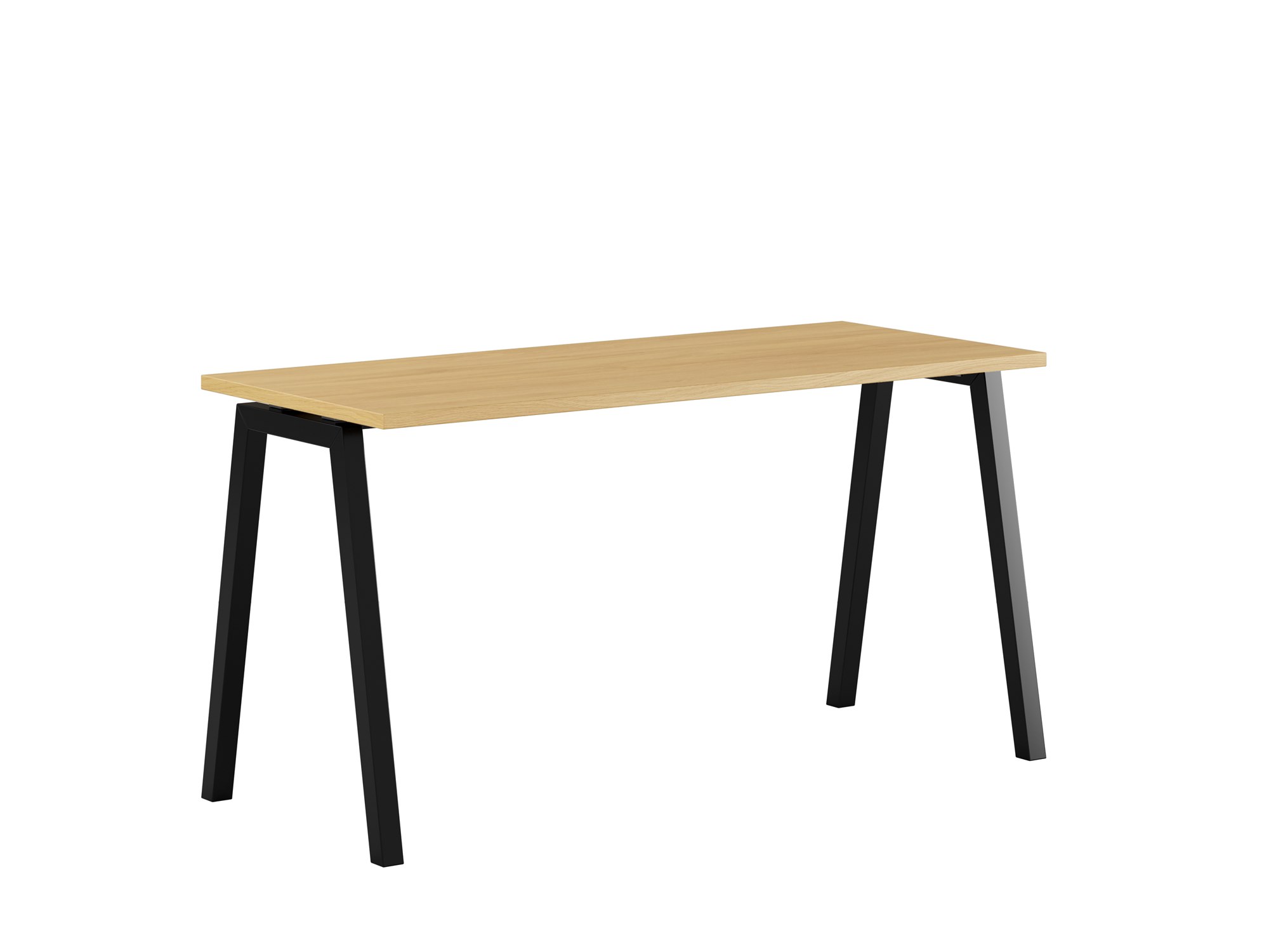 Bord med A-stativ, Luna A, svart stativ, ek bordsskiva 180x70cm