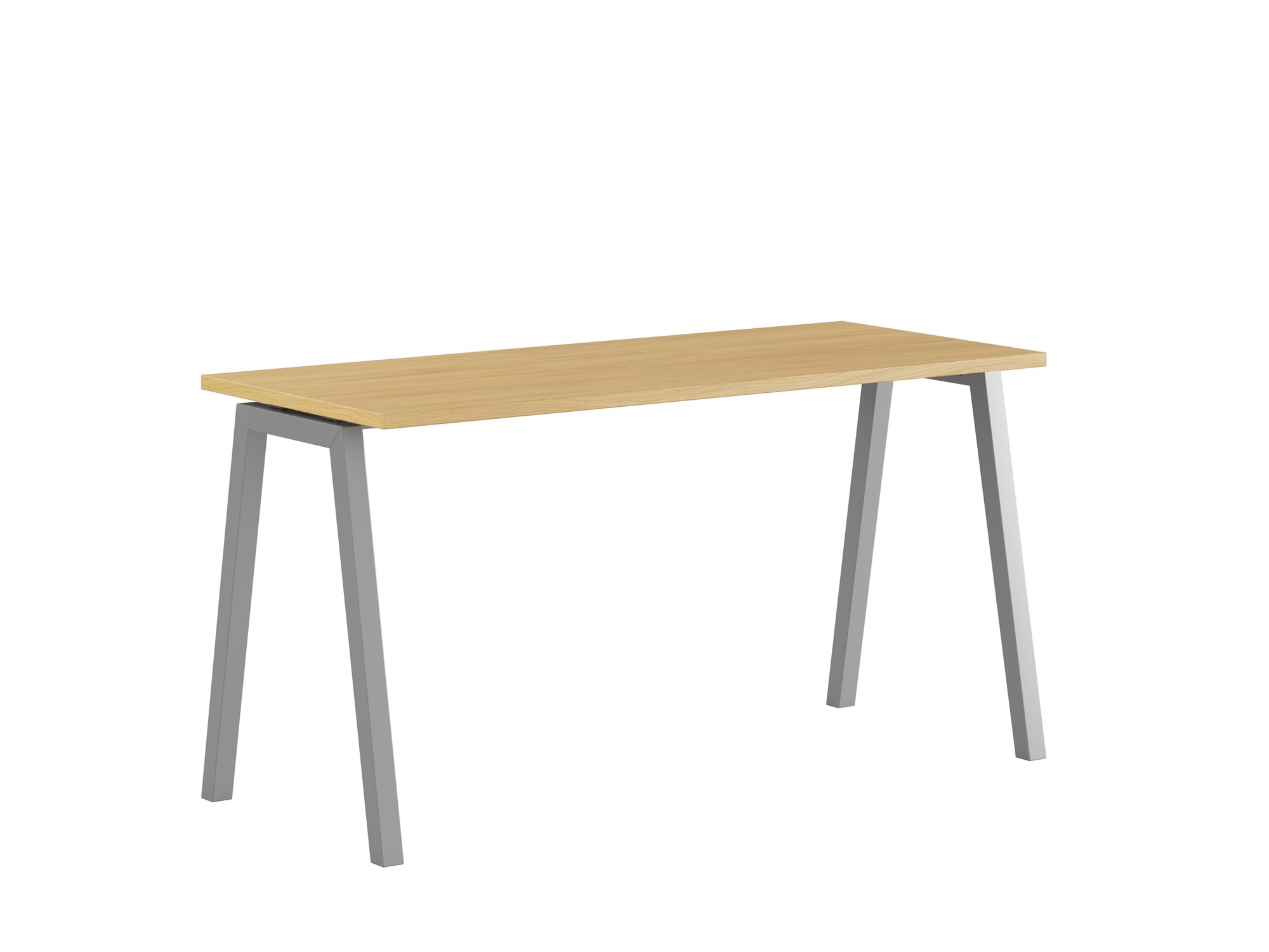 Bord med A-stativ, Luna A, grått stativ, ek bordsskiva 140x60cm