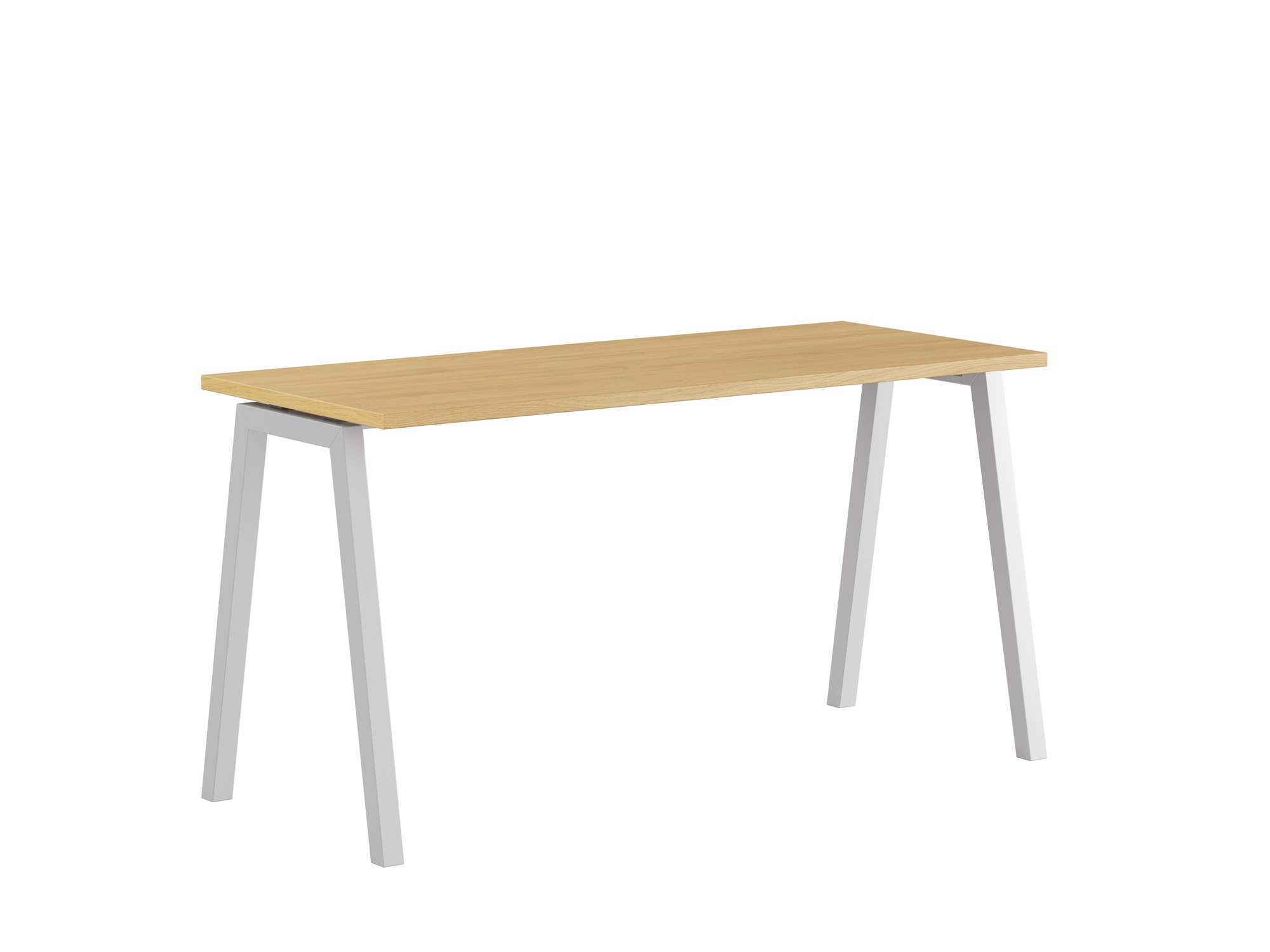 Bord med A-stativ, Luna A, vitt stativ, ek bordsskiva 180x70cm