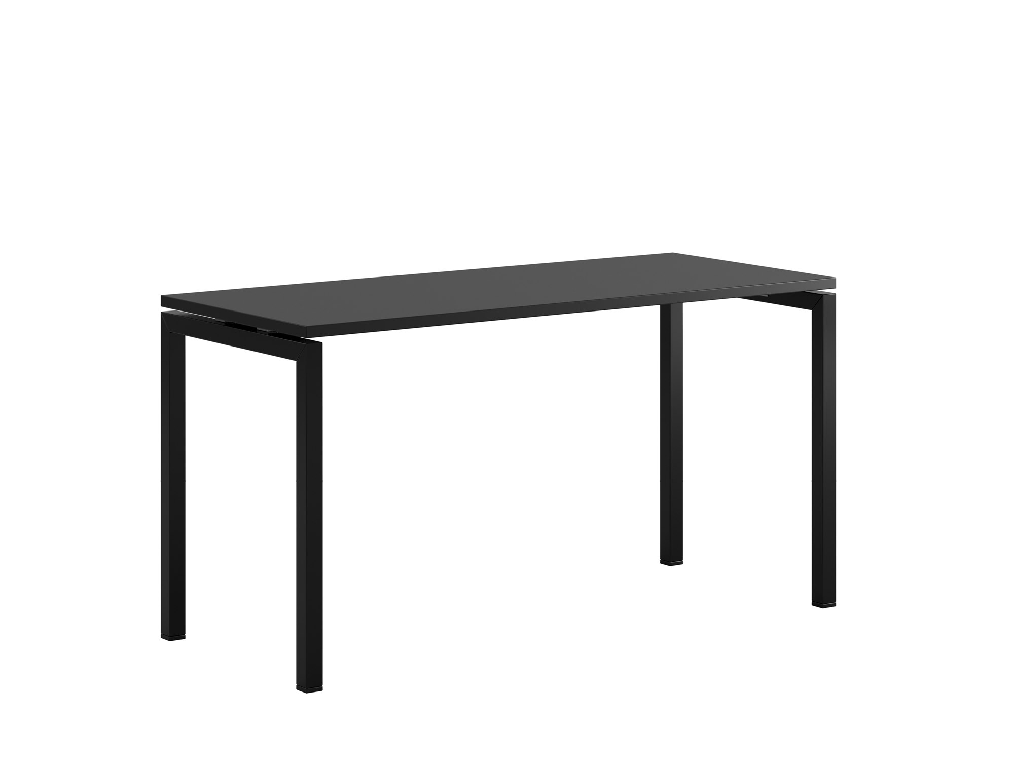 Bord med U-stativ, Luna U, svart stativ, svart bordsskiva 140x70cm