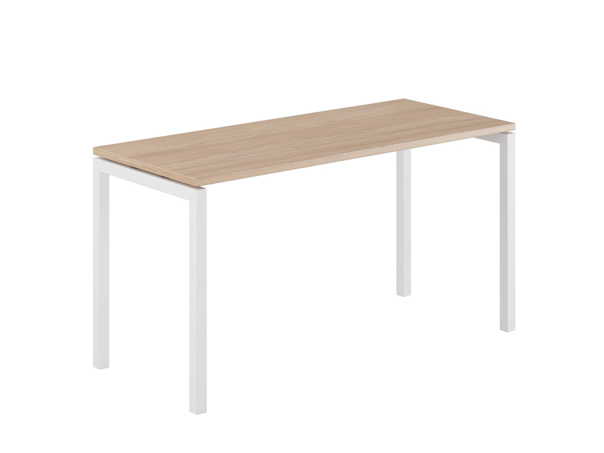 Bord med U-stativ, Luna U, vitt stativ, urban oak bordsskiva 160x80cm
