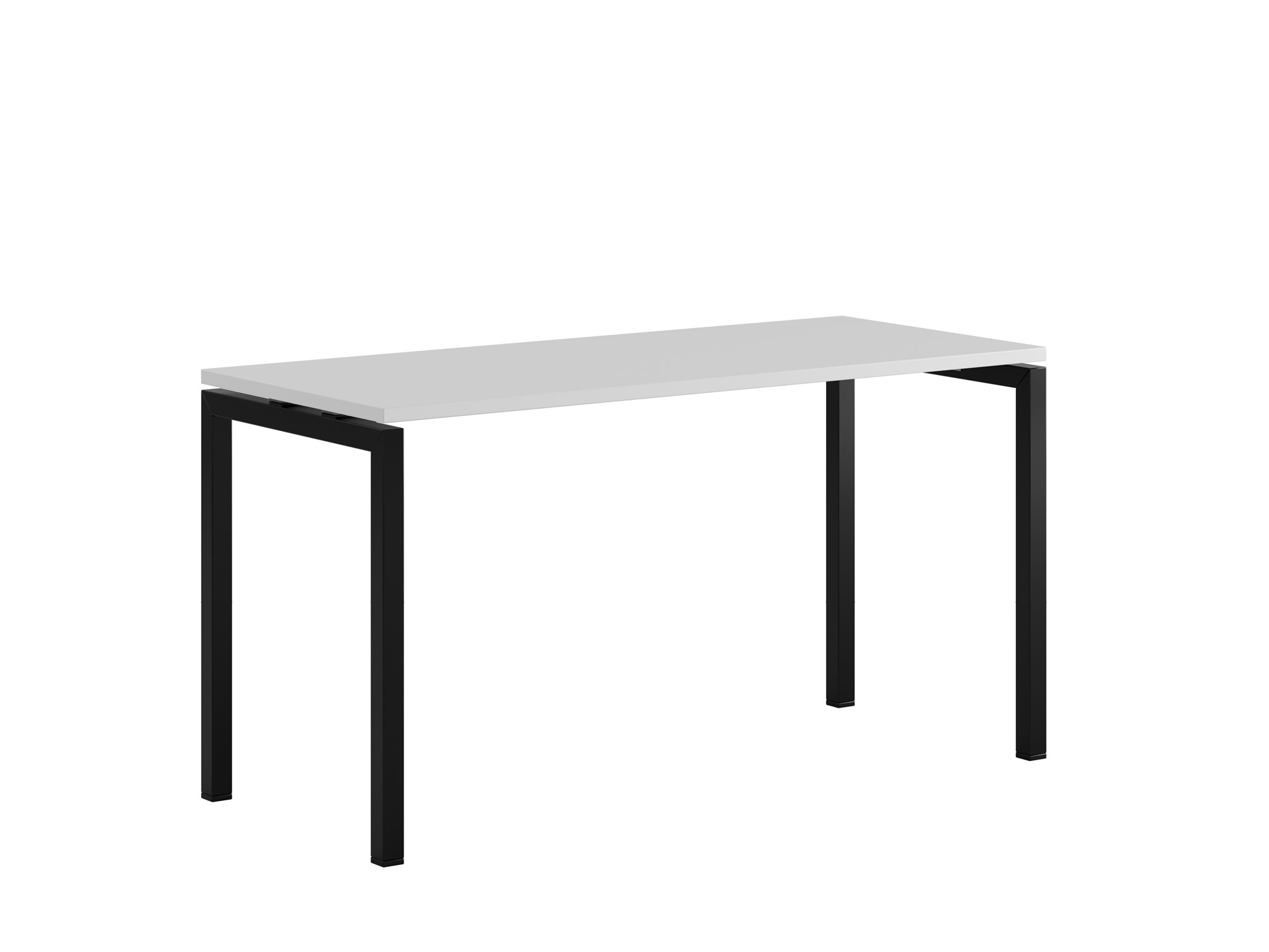 Bord med U-stativ, Luna U, svart stativ, vit bordsskiva 140x70cm