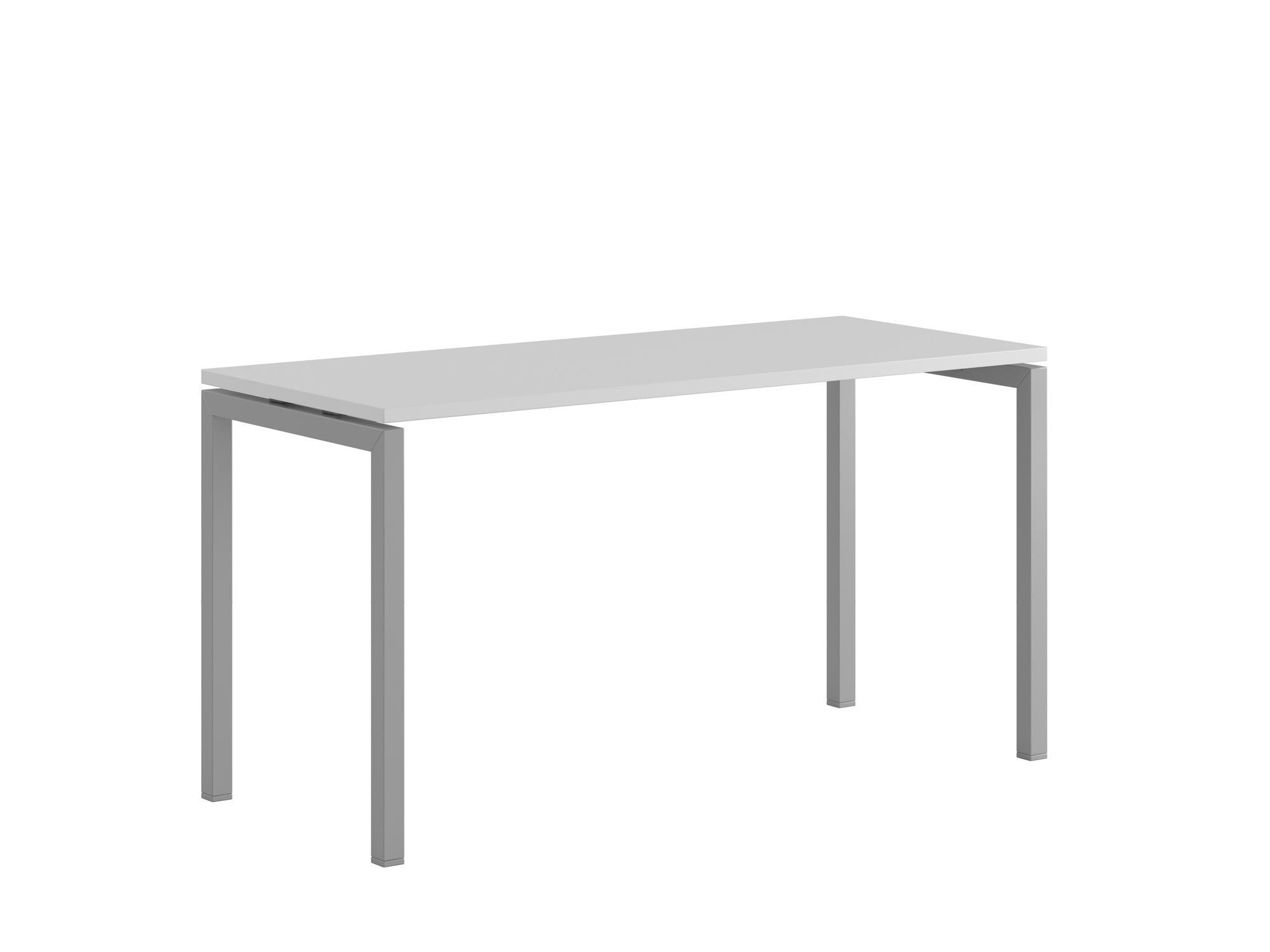 Bord med U-stativ, Luna U, grått stativ, vit bordsskiva 120x70cm