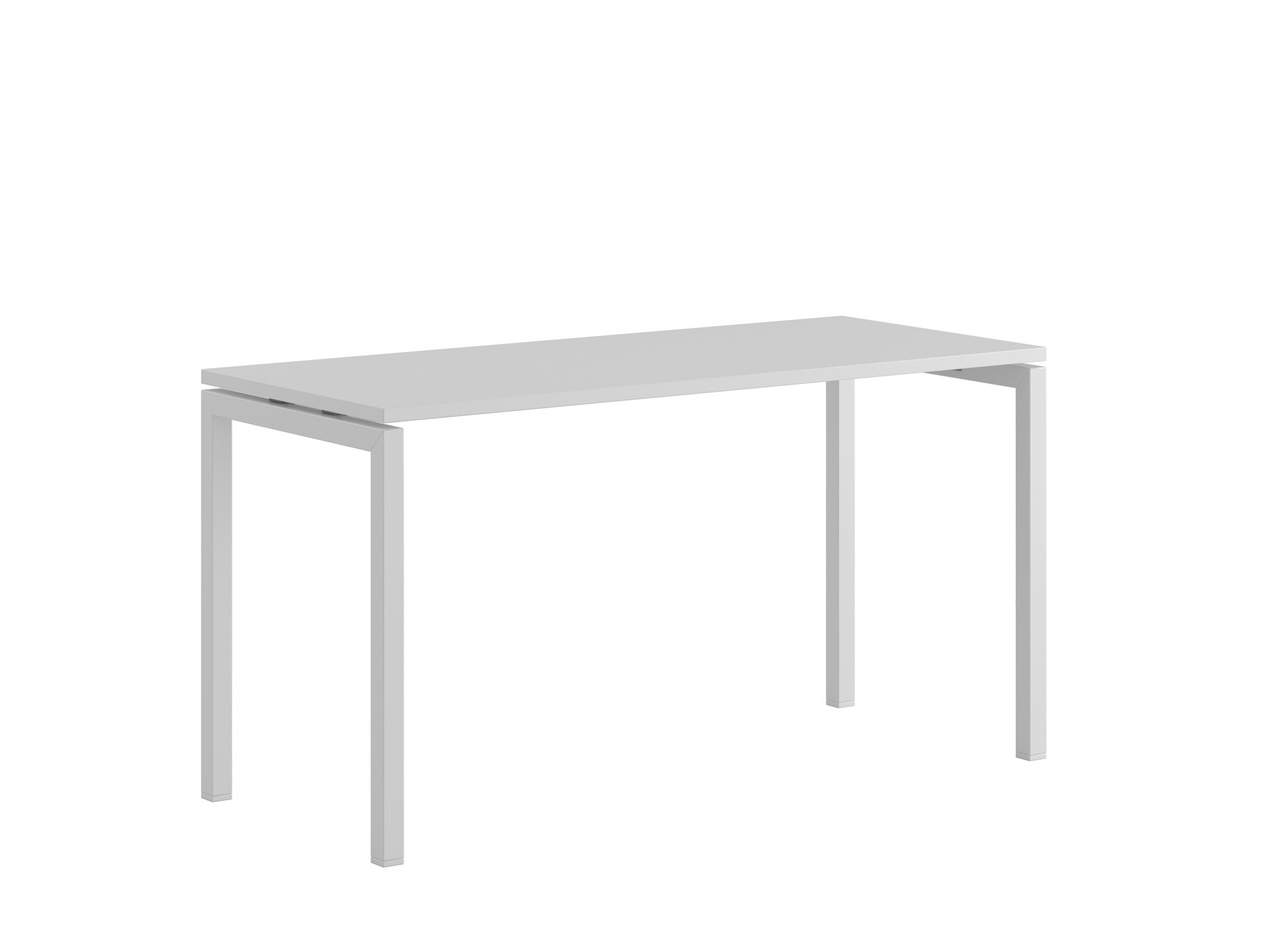 Bord med U-stativ, Luna U, vitt stativ, vit bordsskiva 140x80cm