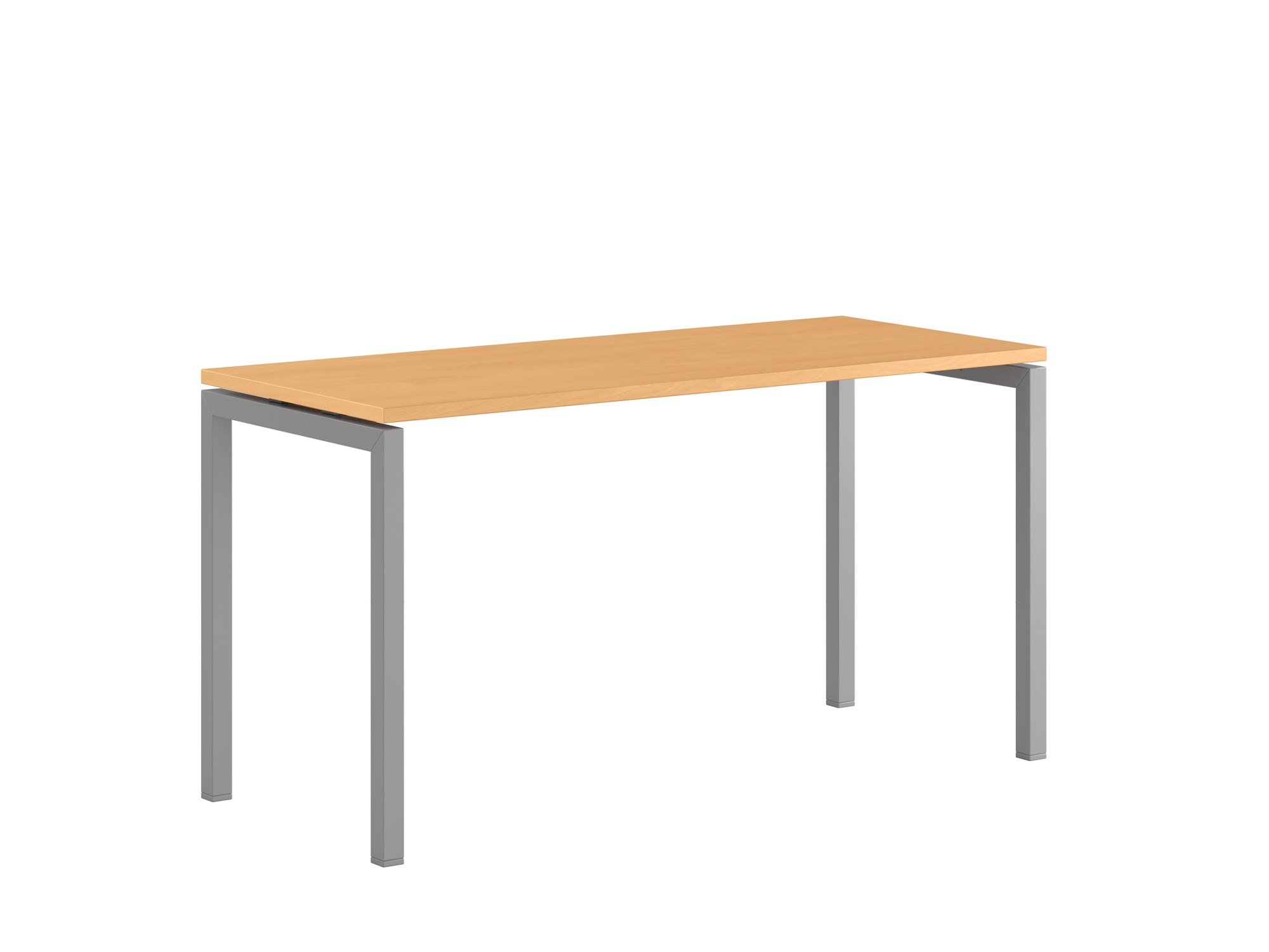 Bord med U-stativ, Luna U, grått stativ, bok bordsskiva 140x80cm