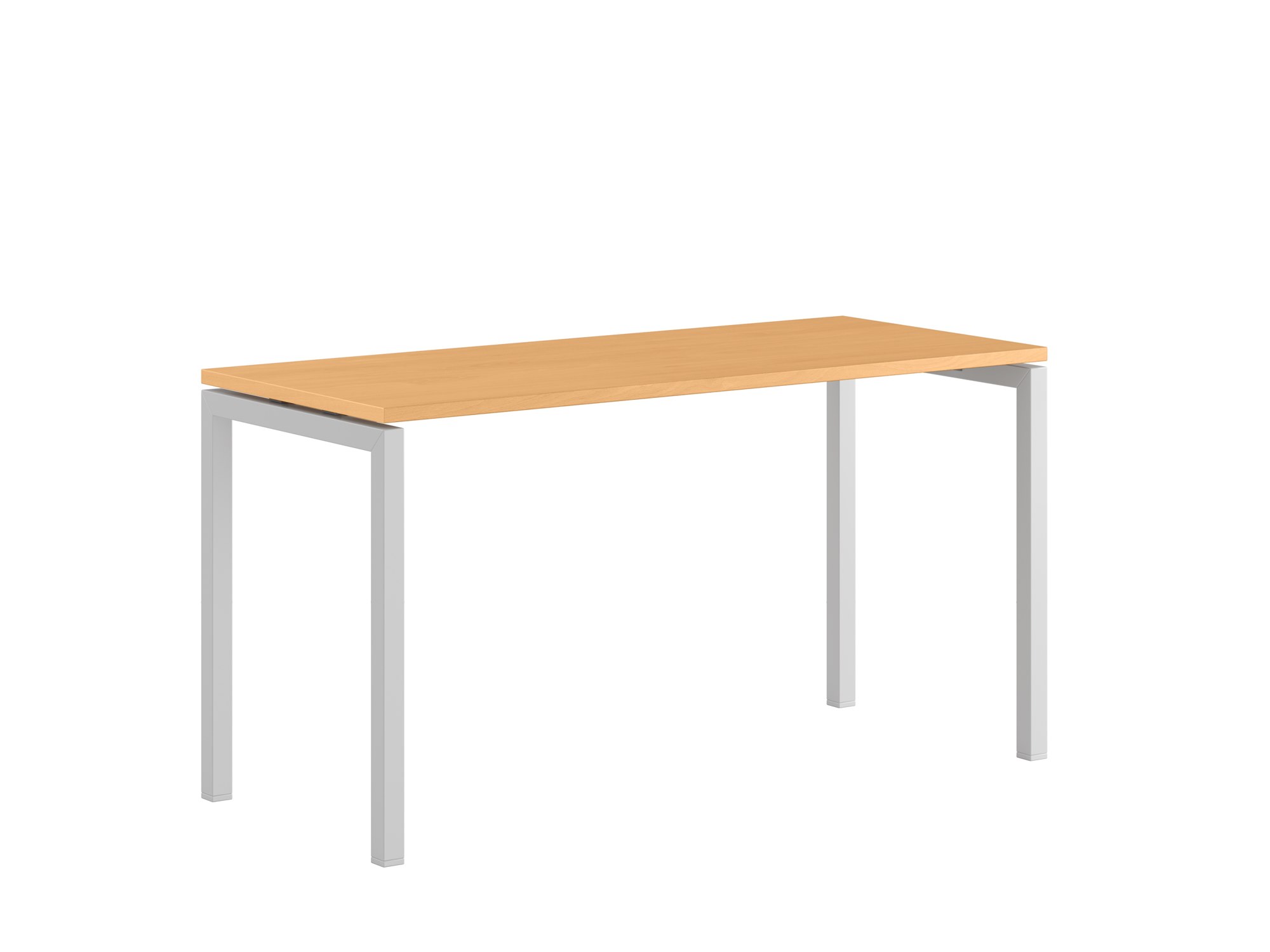 Bord med U-stativ, Luna U, vitt stativ, bok bordsskiva 160x70cm