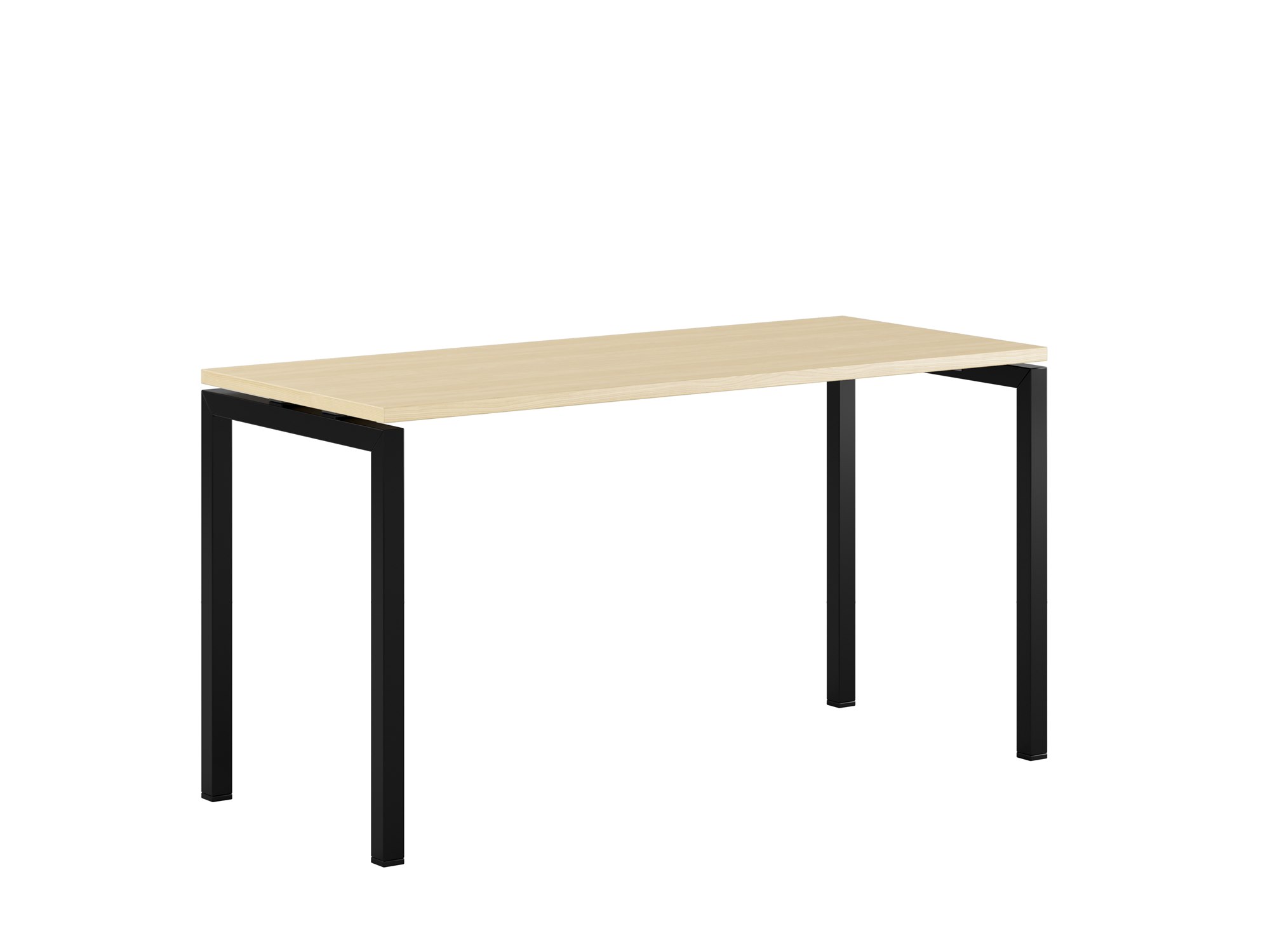 Bord med U-stativ, Luna U, svart stativ, bok bordsskiva 180x80cm