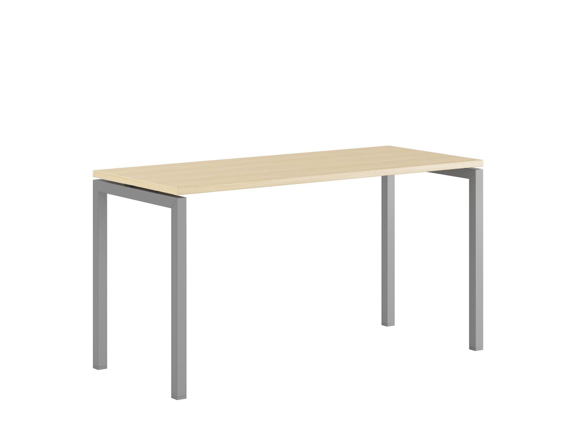 Bord med U-stativ, Luna U, grått stativ, björk bordsskiva 160x80cm