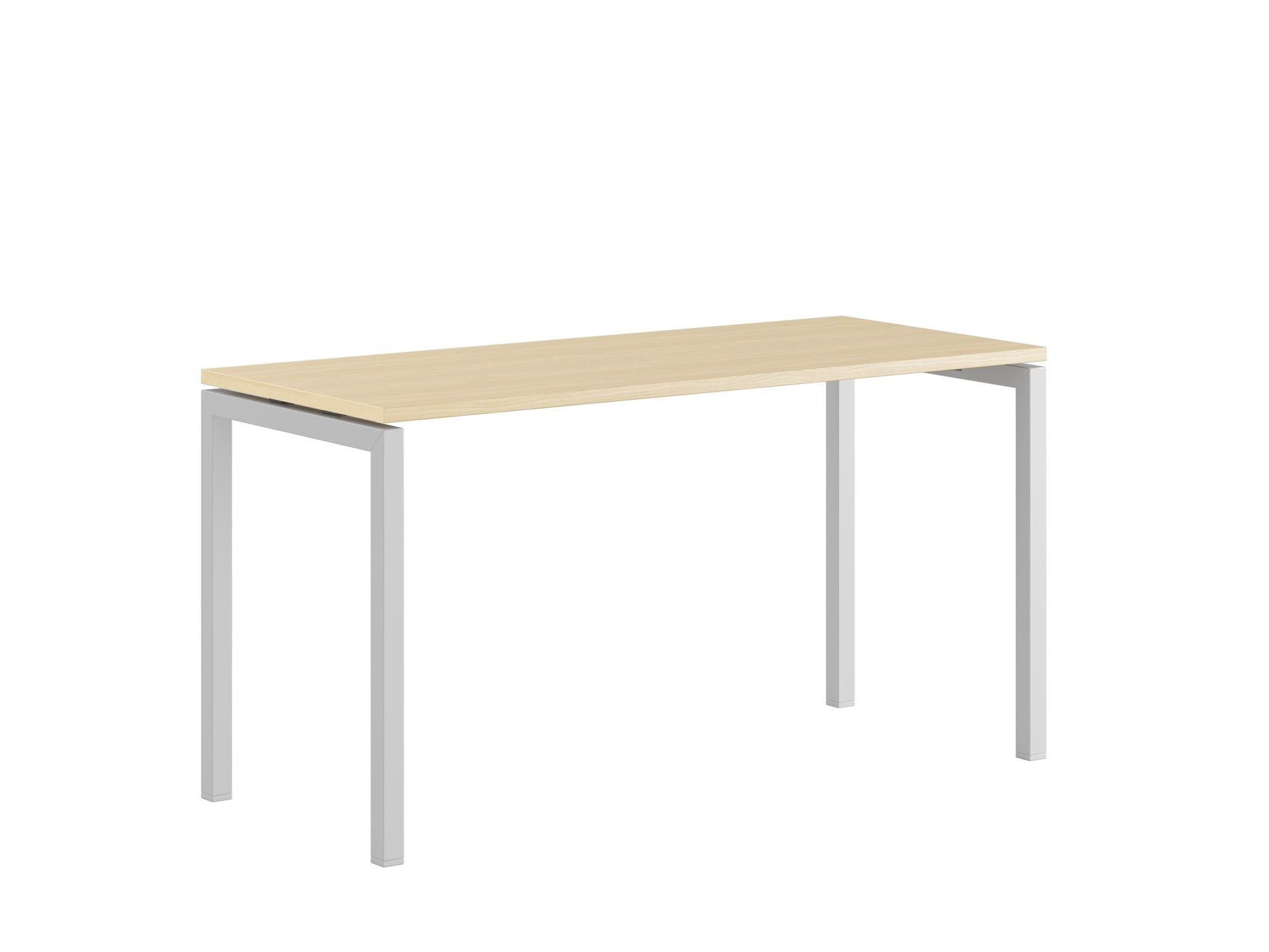 Bord med U-stativ, Luna U, vitt stativ, björk bordsskiva 120x80cm