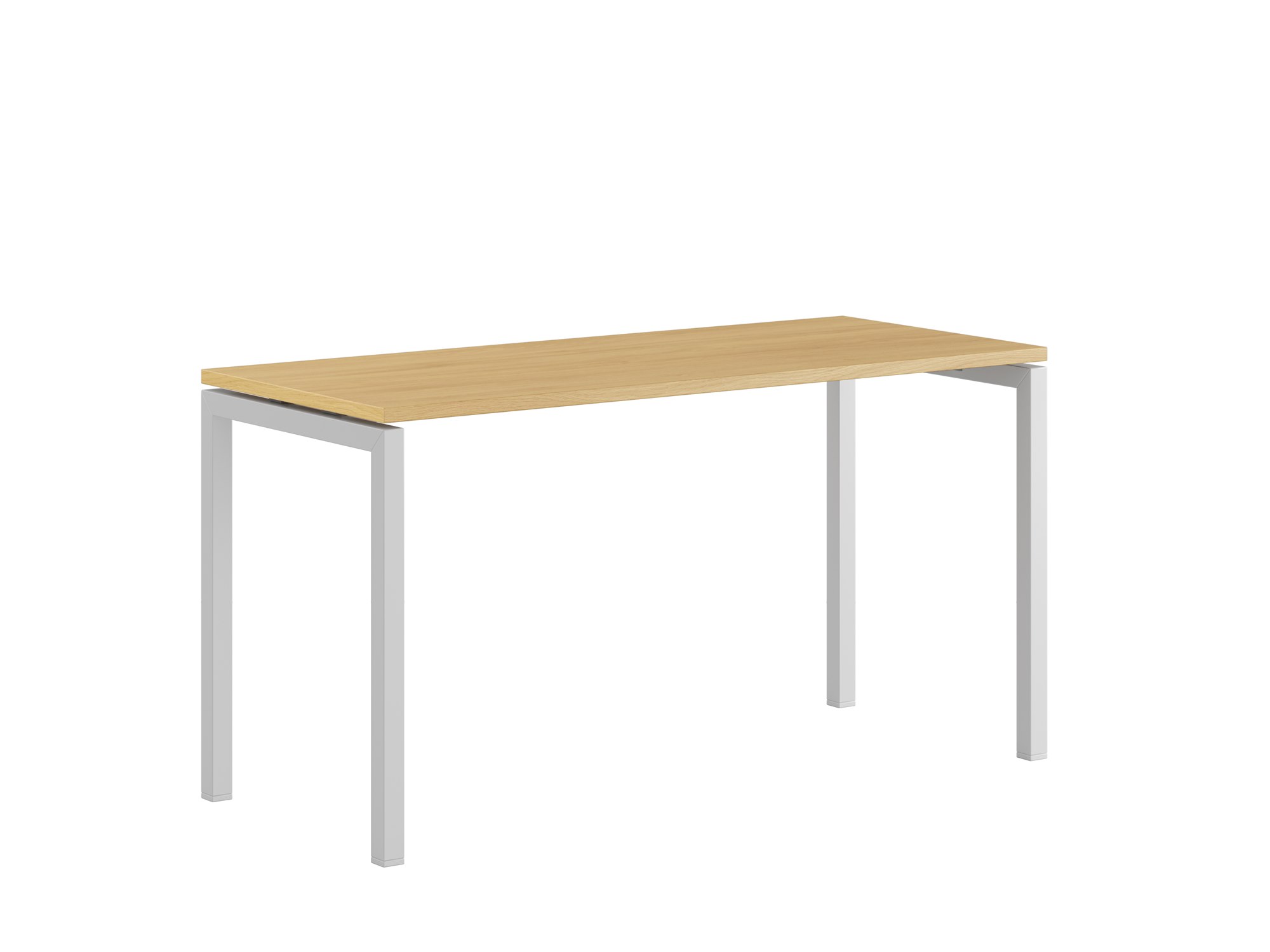 Bord med U-stativ, Luna U, vitt stativ, ek bordsskiva 140x70cm