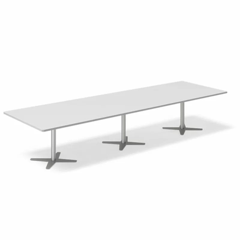 Konferensbord DNA rektangulär silvergrått stativ ljusgrå bordsskiva 320x120cm