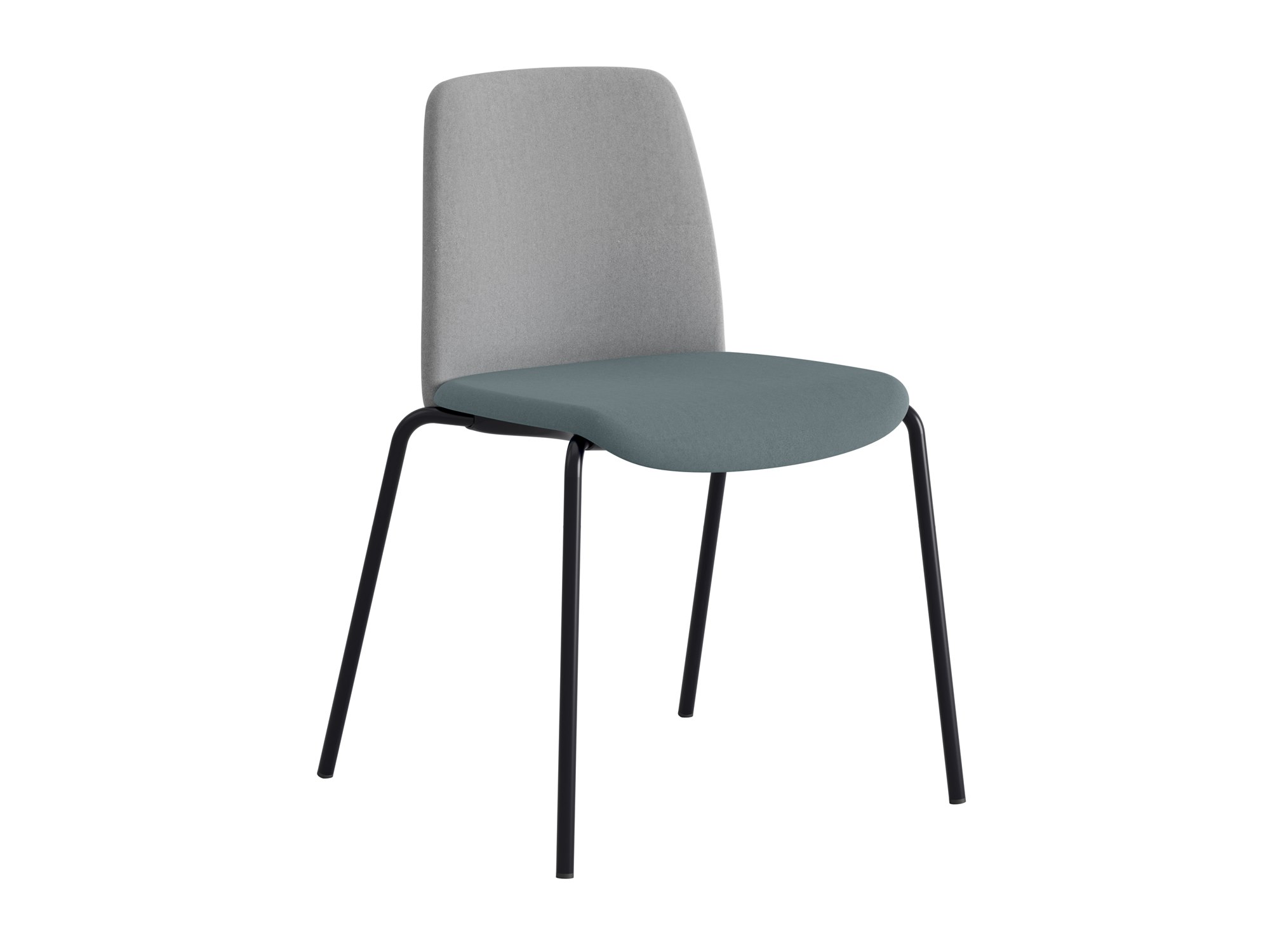 Choice, ljusgrå tygklädd rygg, blå tygklädd sits, svart stativ