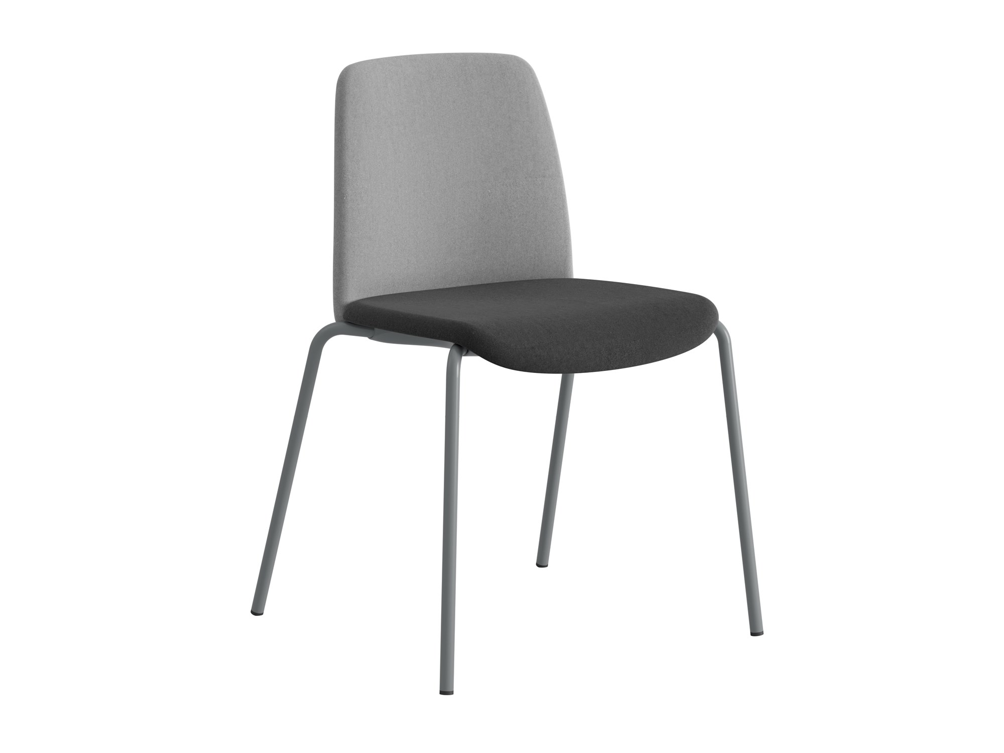 Choice, ljusgrå tygklädd rygg, svart tygklädd sits, silvergrått stativ