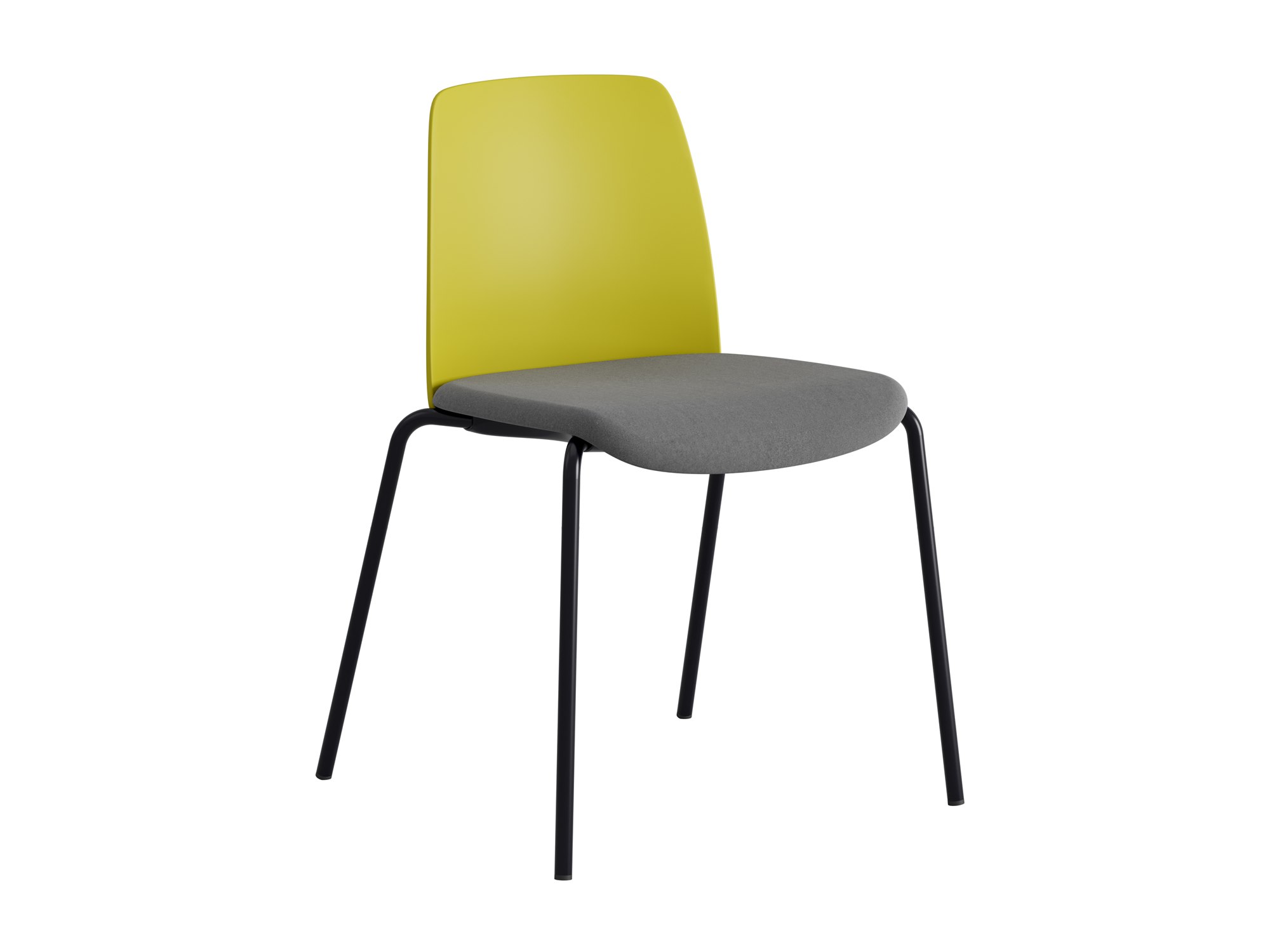 Choice, limegrön plastrygg, mörkgrå tygklädd sits, svart stativ
