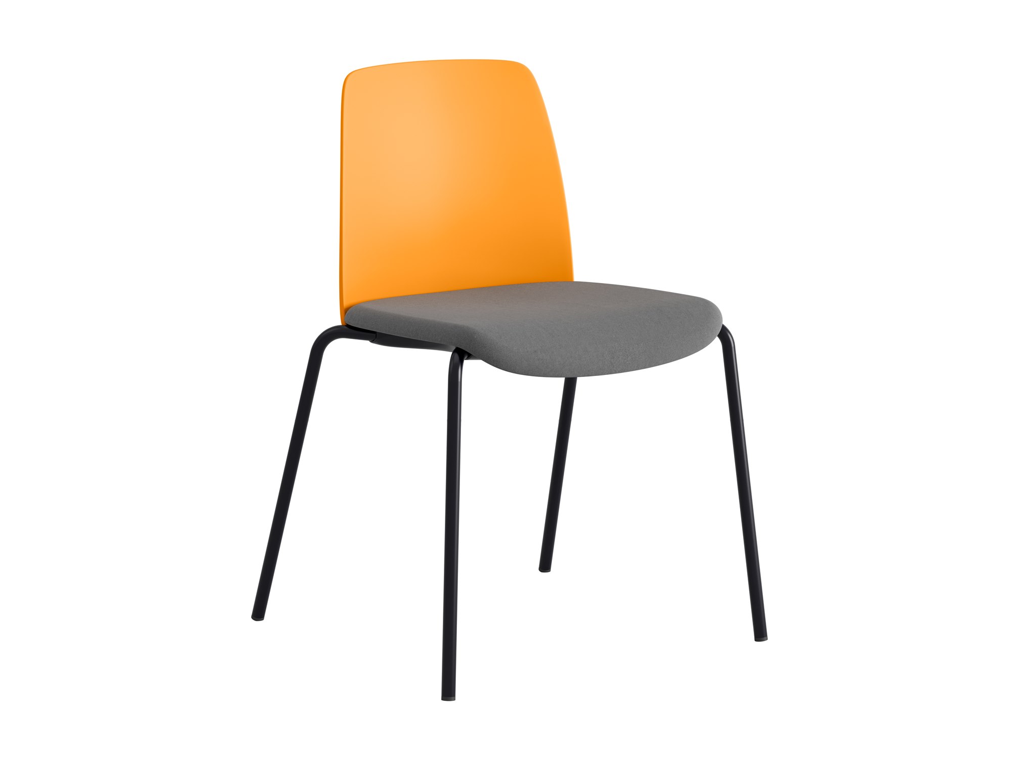 Choice, orange plastrygg, mörkgrå tygklädd sits, svart stativ 39869