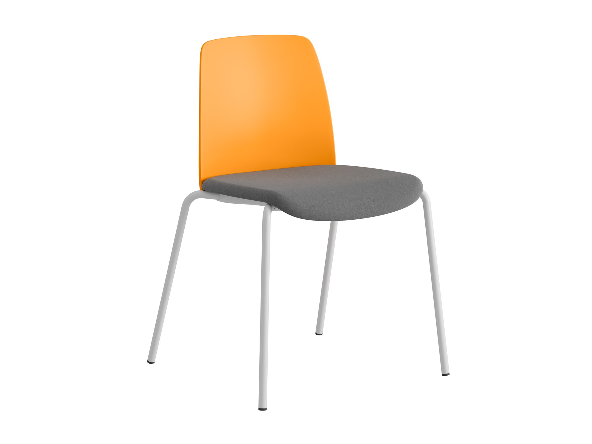 Choice, orange plastrygg, mörkgrå tygklädd sits, svart stativ 39870