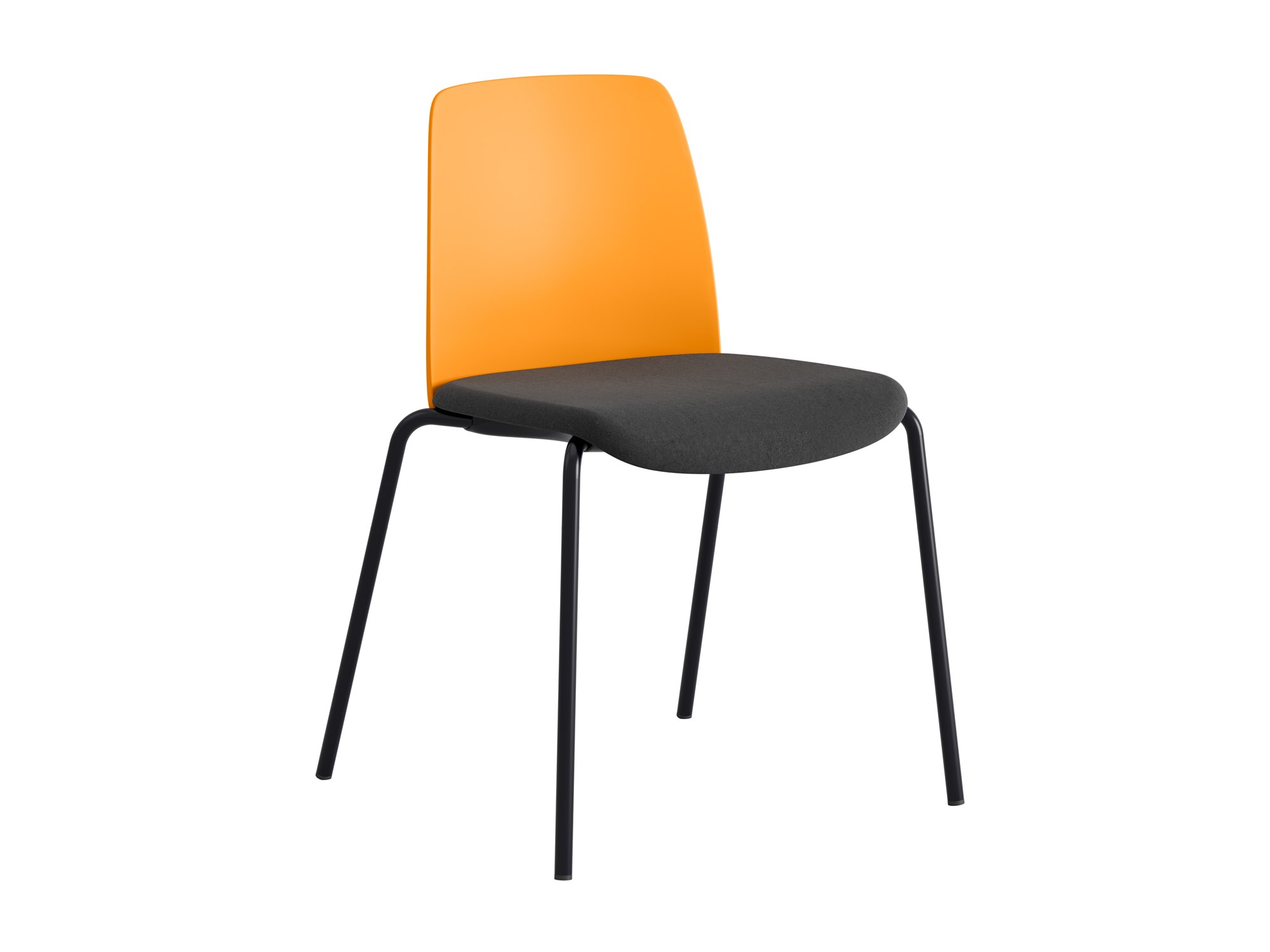 Choice, orange plastrygg, svart tygklädd sits, svart stativ