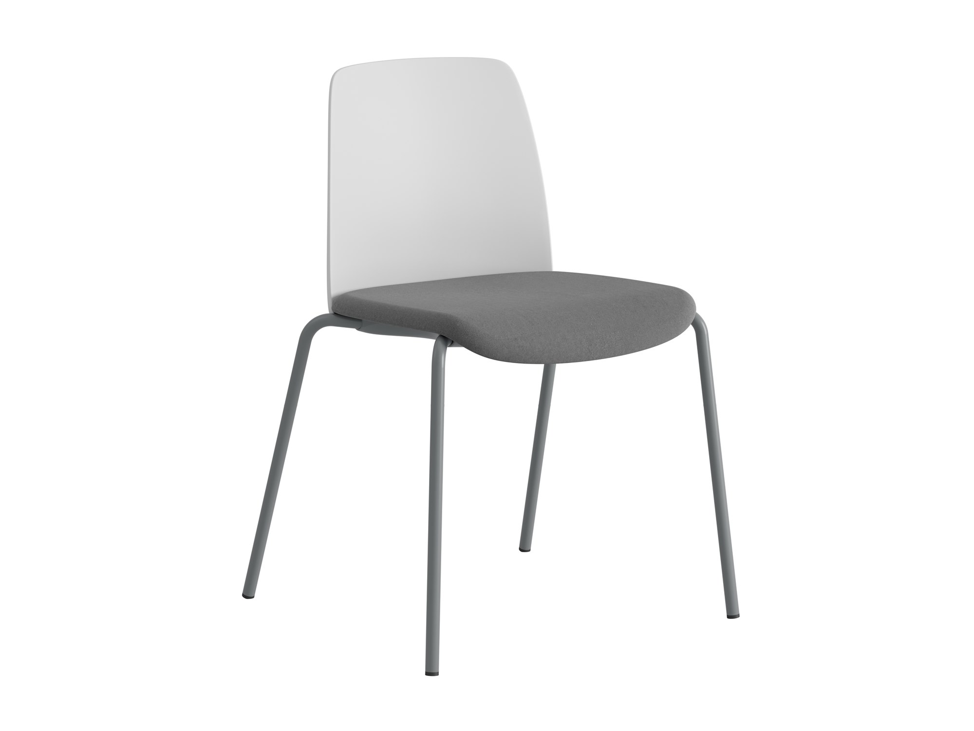 Choice, vit plastrygg, mörkgrå tygklädd sits, svart stativ