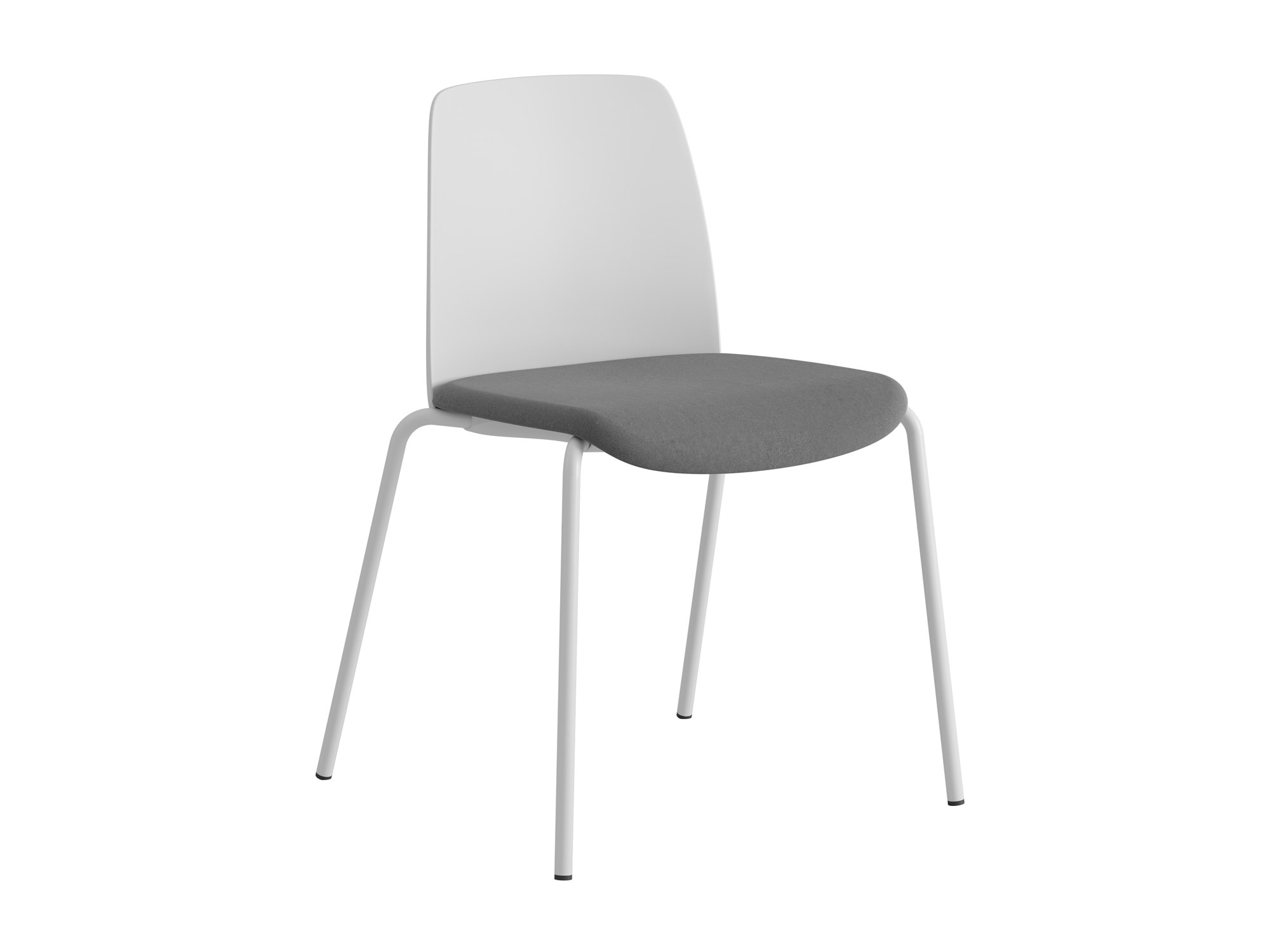 Choice, vit plastrygg, mörkgrå tygklädd sits, svart stativ