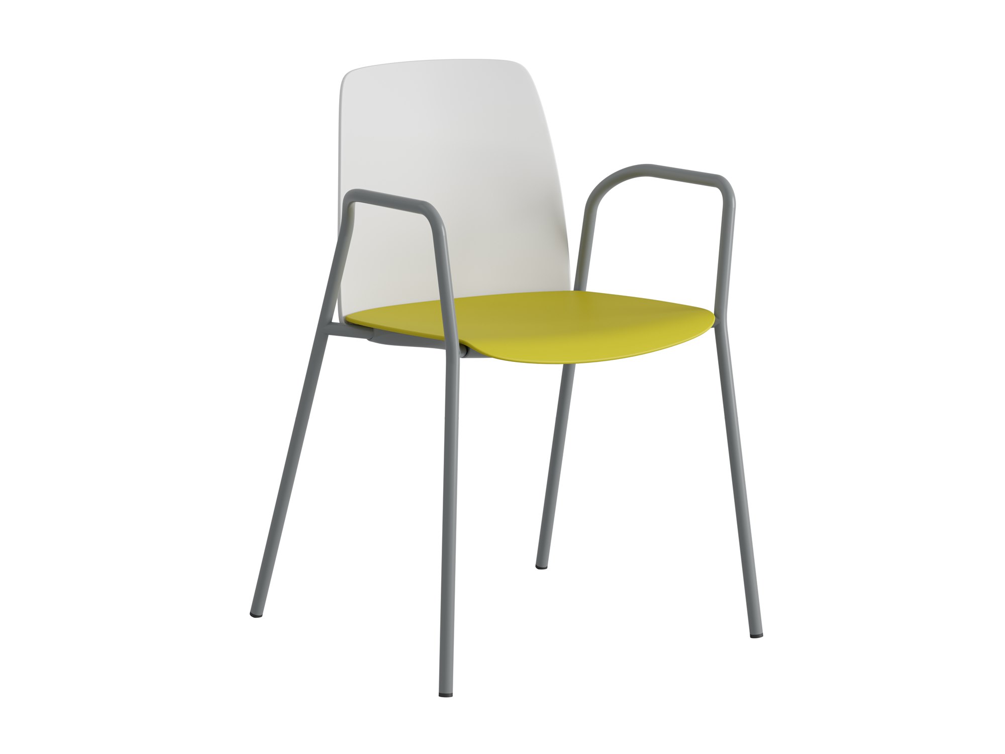 Choice, armstöd, vit plastrygg, limegrön plastsits, silvergrått stativ