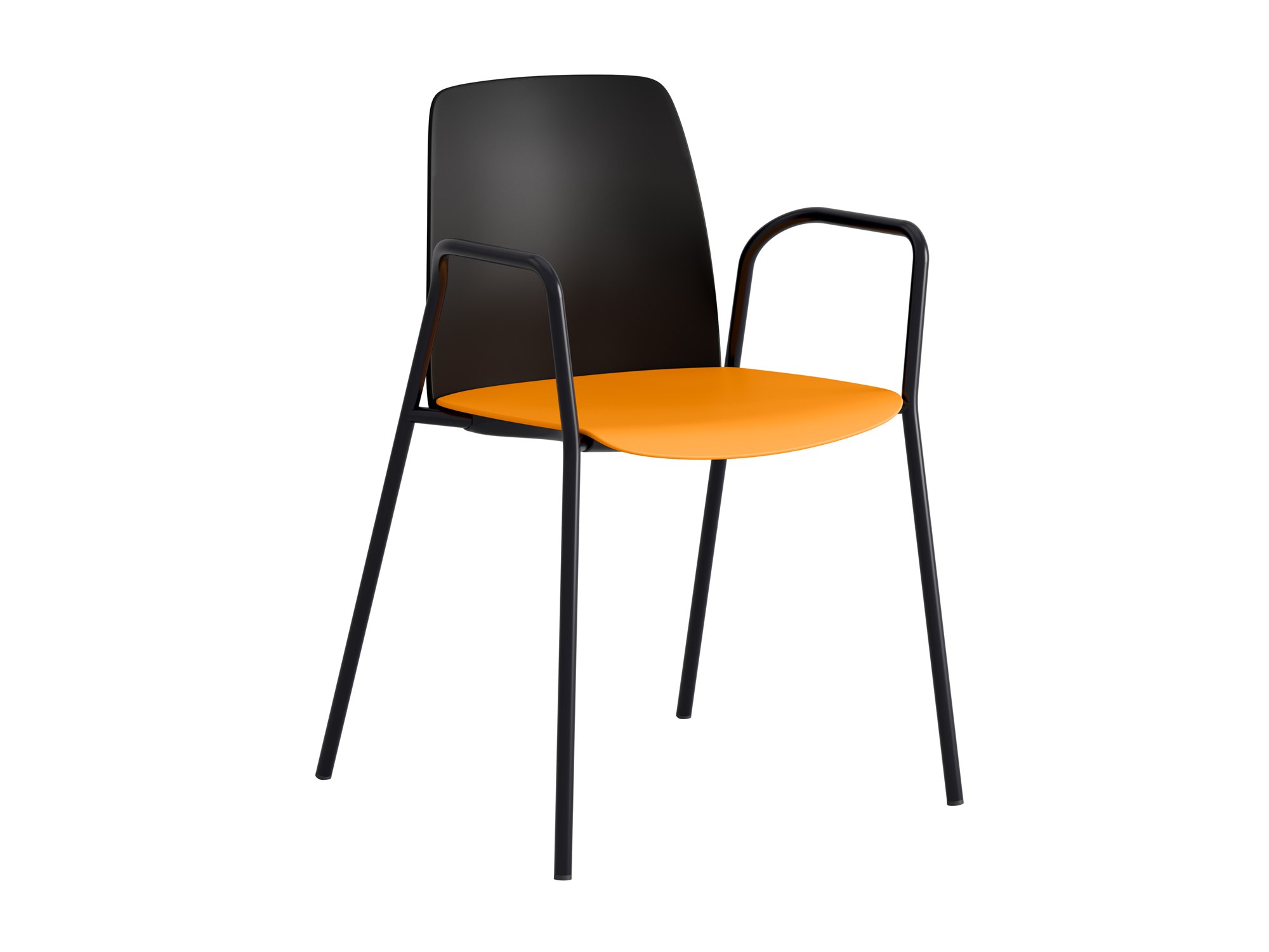 Choice, armstöd, svart plastrygg, orange plastsits, svart stativ