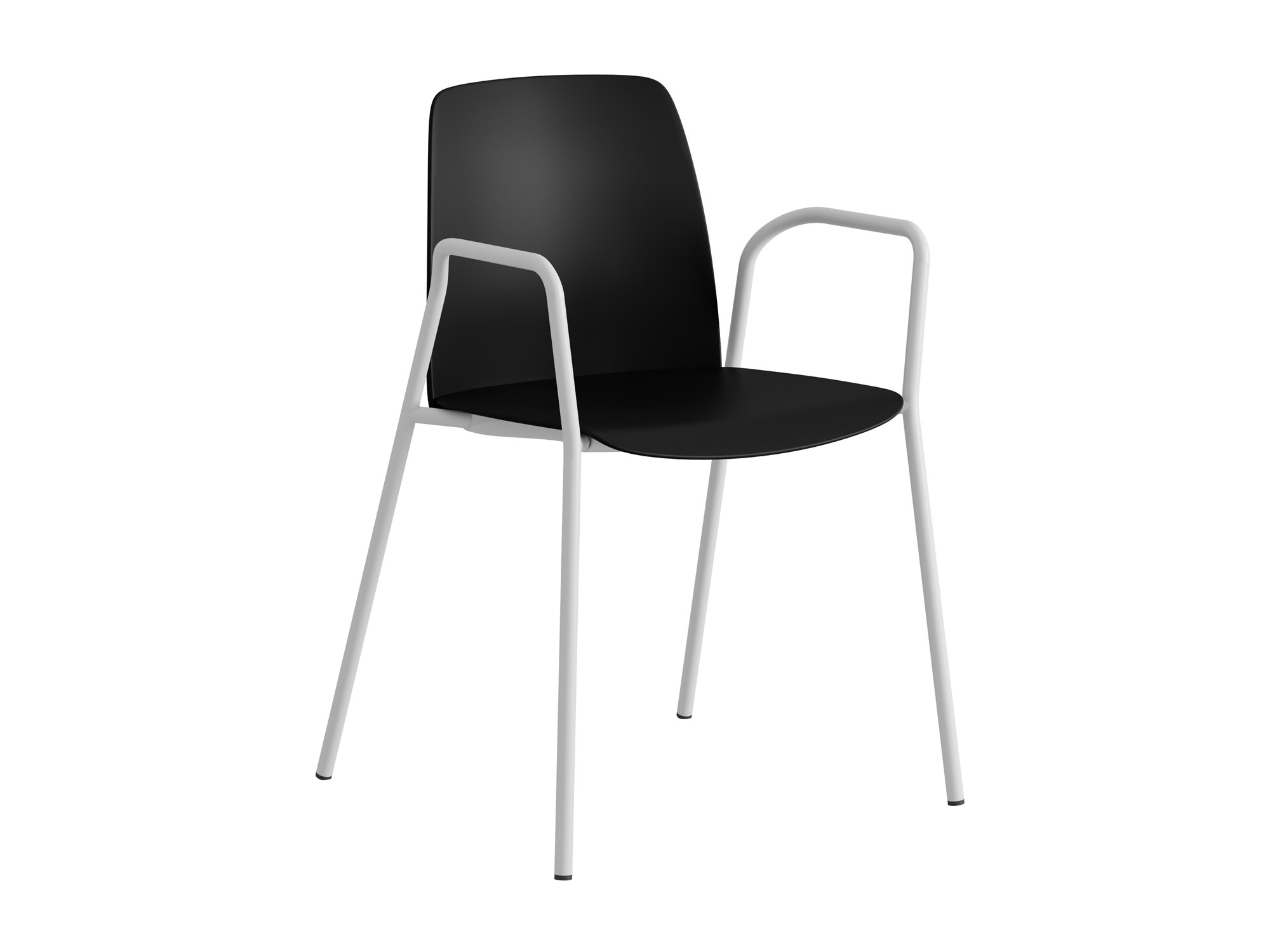 Choice, armstöd, svart plastrygg, svart plastsits, vitt stativ