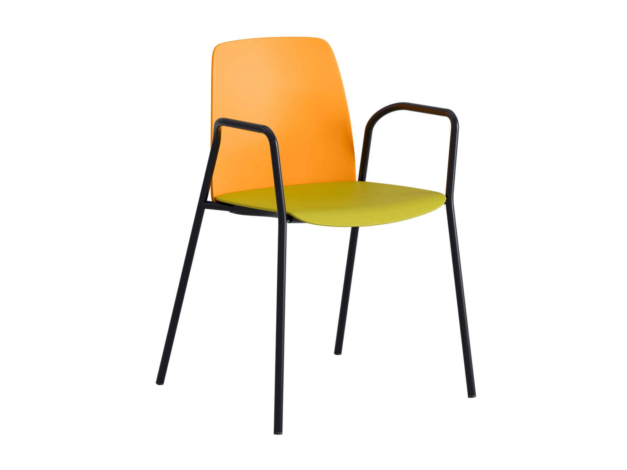 Choice, armstöd, orange plastrygg, limegrön plastsits, svart stativ