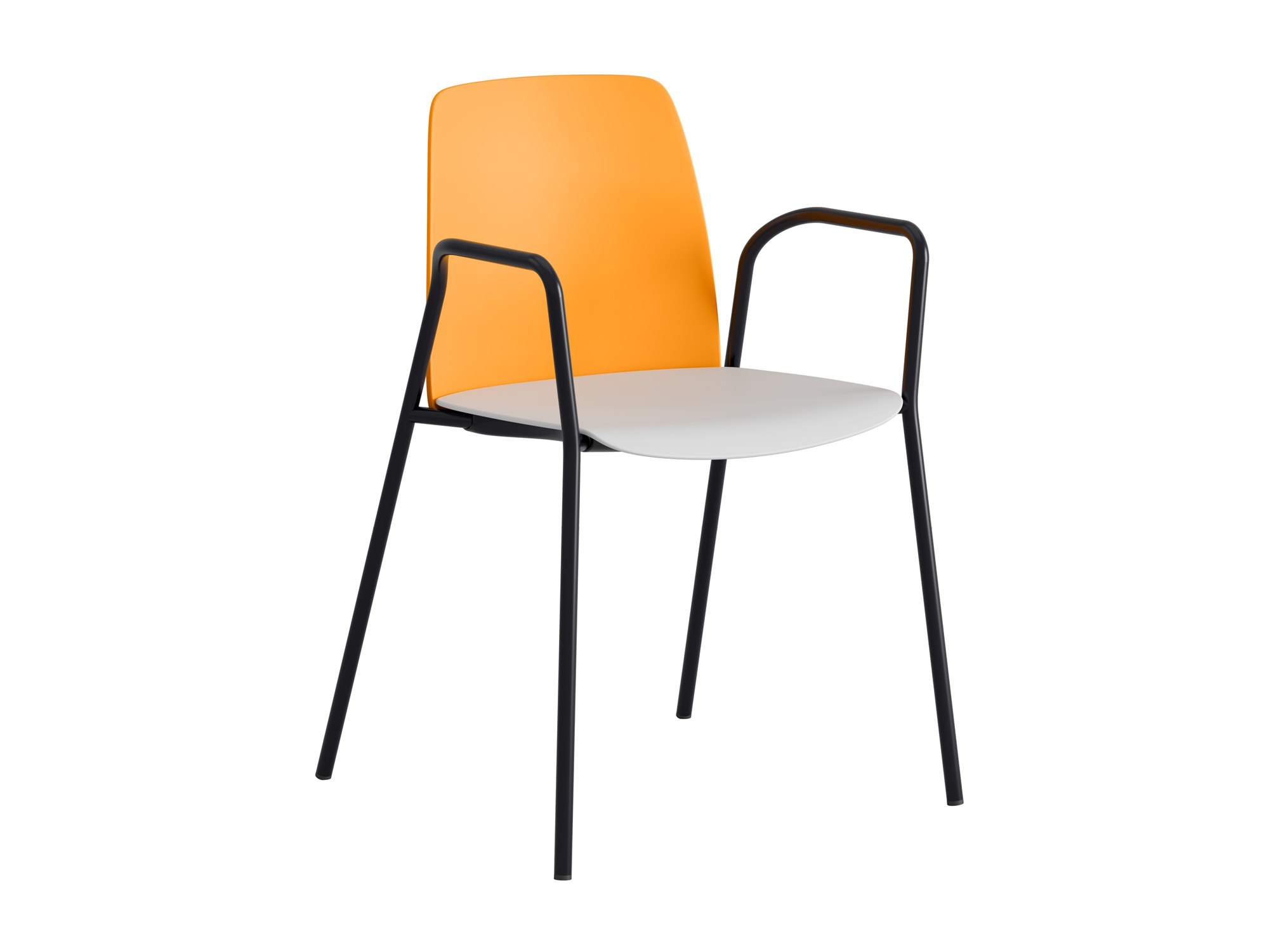 Choice, armstöd, orange plastrygg, vit plastsits, svart stativ