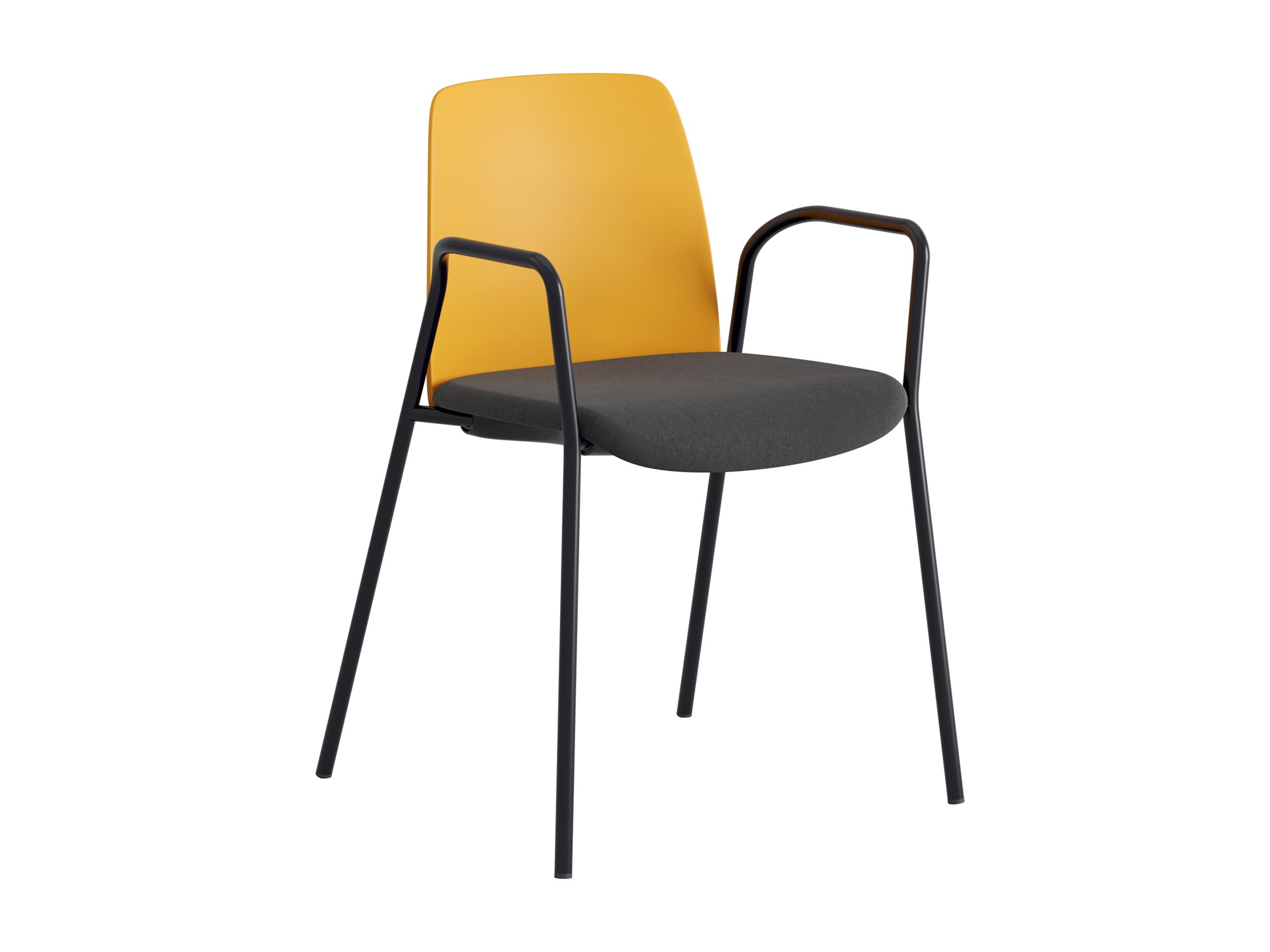 Choice, armstöd, orange plastrygg, svart tygklädd sits, svart stativ