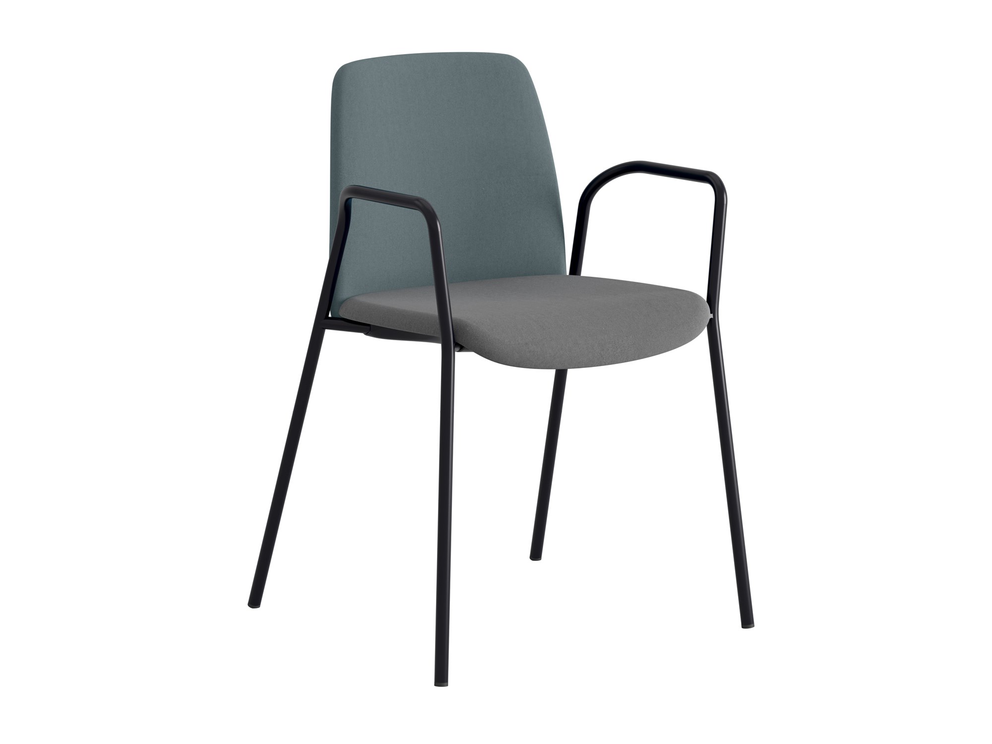 Choice, armstöd, blå tygklädd rygg, mörkgrå tygklädd sits, svart stativ