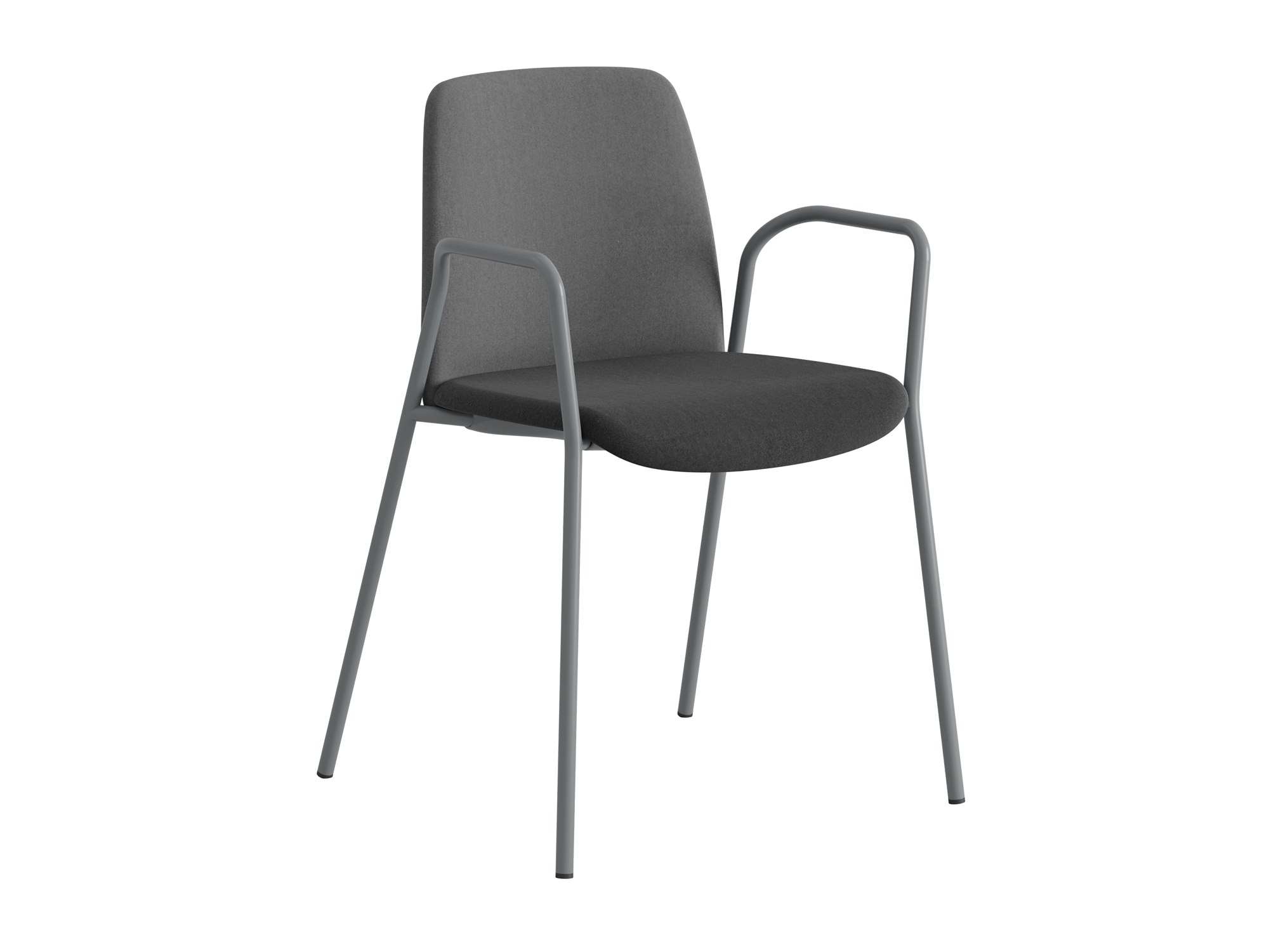 Choice, armstöd, mörkgrå tygklädd rygg, svart tygklädd sits, silvergrått stativ