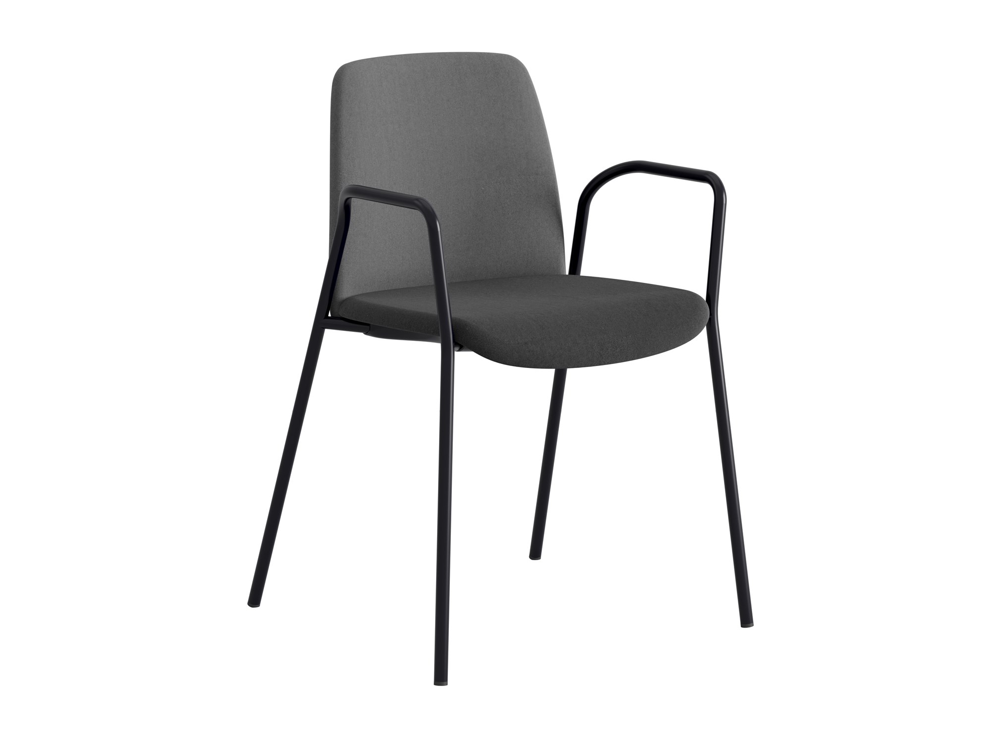 Choice, armstöd, mörkgrå tygklädd rygg, svart tygklädd sits, svart stativ
